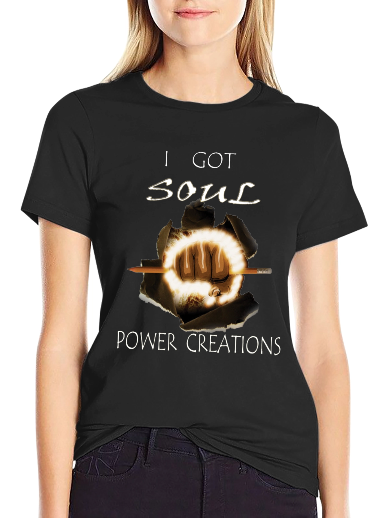 Soul Power Graphic Black T-Shirt