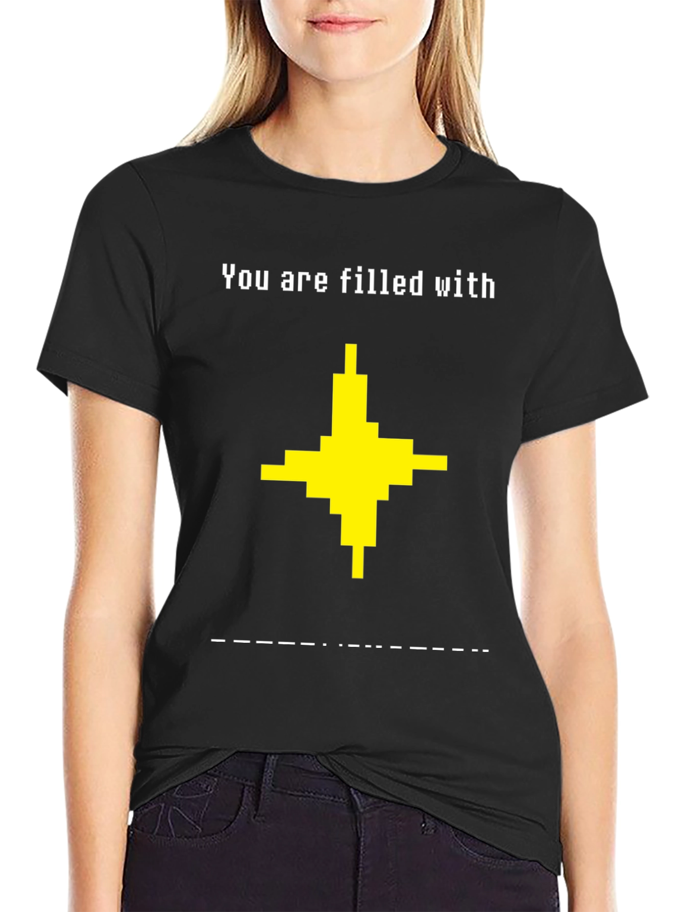 Pixel Art Graphic Tee - Filled with Determination