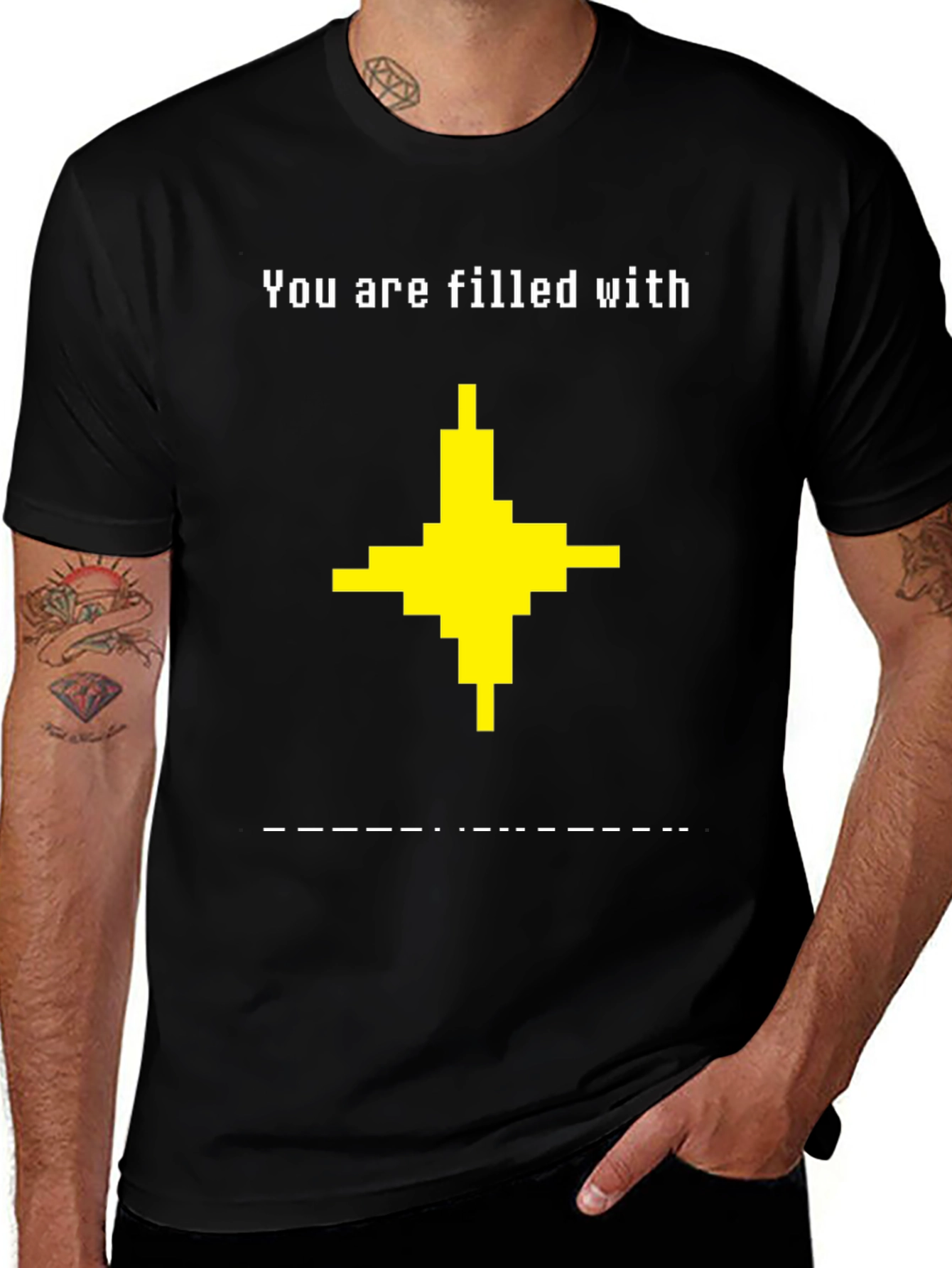 Pixel Art Graphic Tee - Filled with Determination