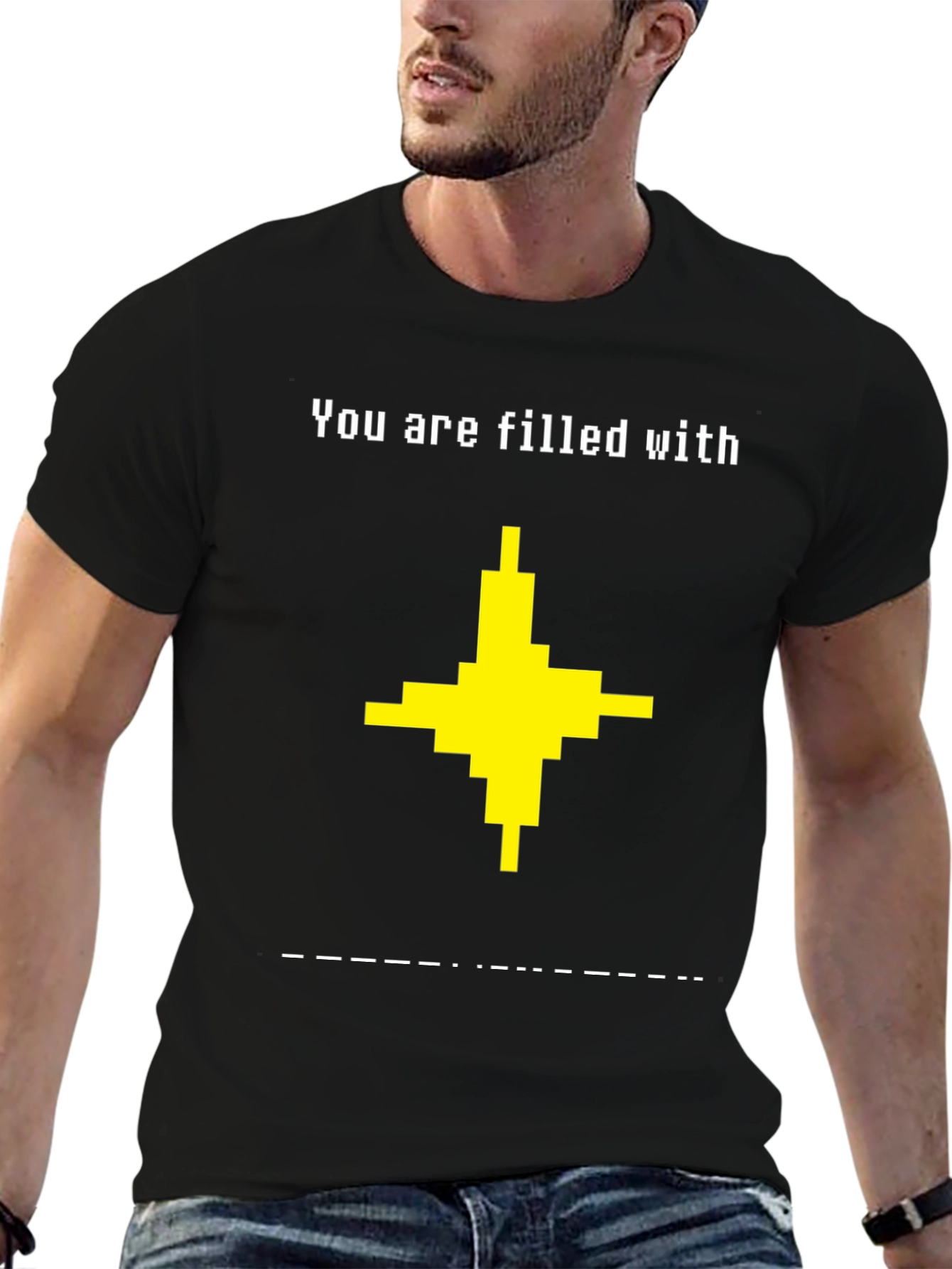 Pixel Art Graphic Tee - Filled with Determination