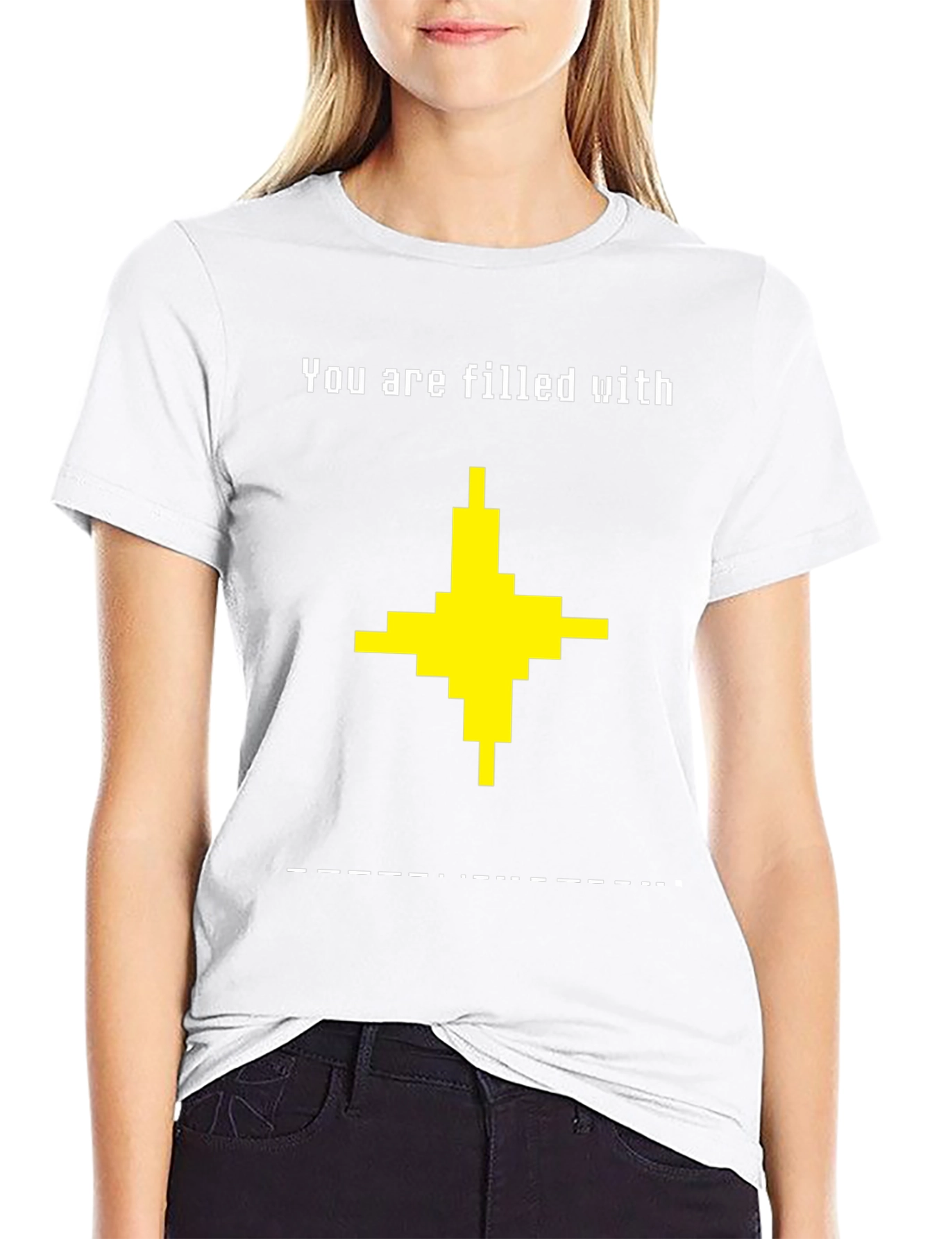 Pixel Art Graphic Tee - Filled with Determination