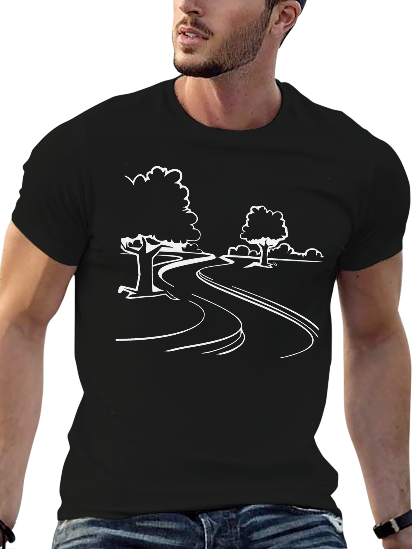 Roadside Tree Graphic Tee - Black
