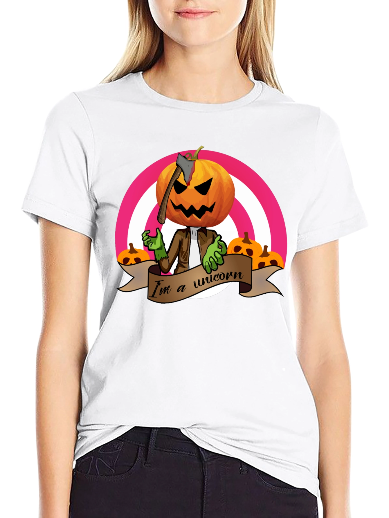 Pumpkin Head Unicorn T-Shirt