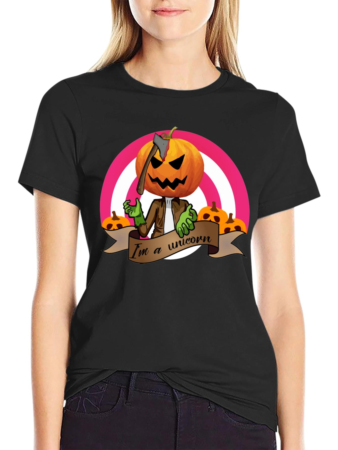 Pumpkin Head Unicorn T-Shirt