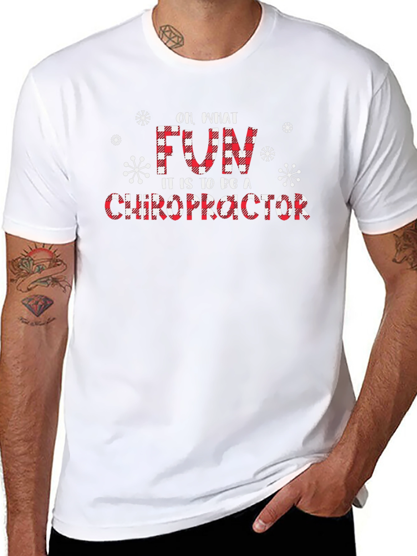 Chiropractor Buffalo Plaid Fun Graphic Tee
