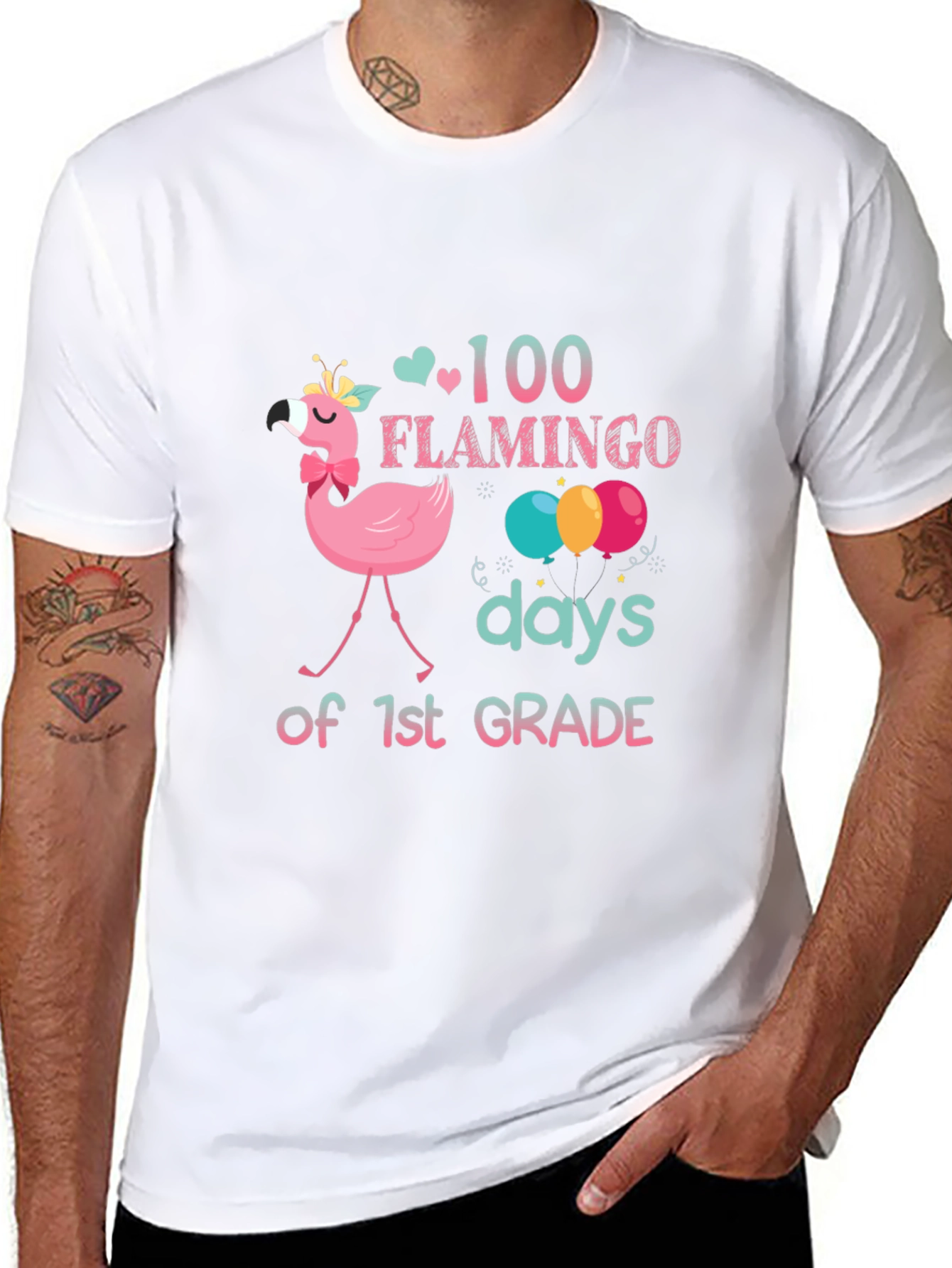 100 Days of 1st Grade Flamingo T-Shirt