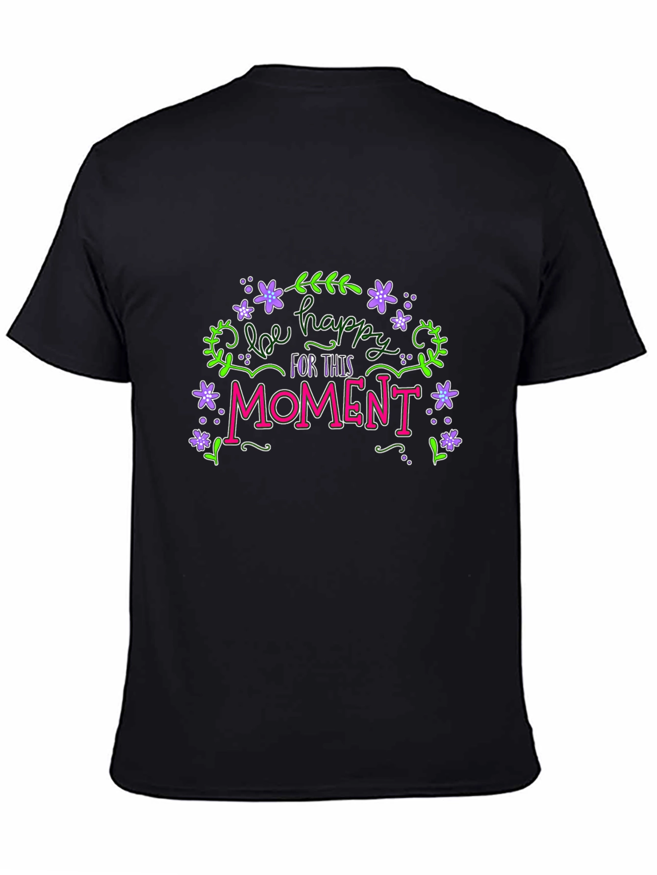 Be Happy T-Shirt - Floral Graphic Tee