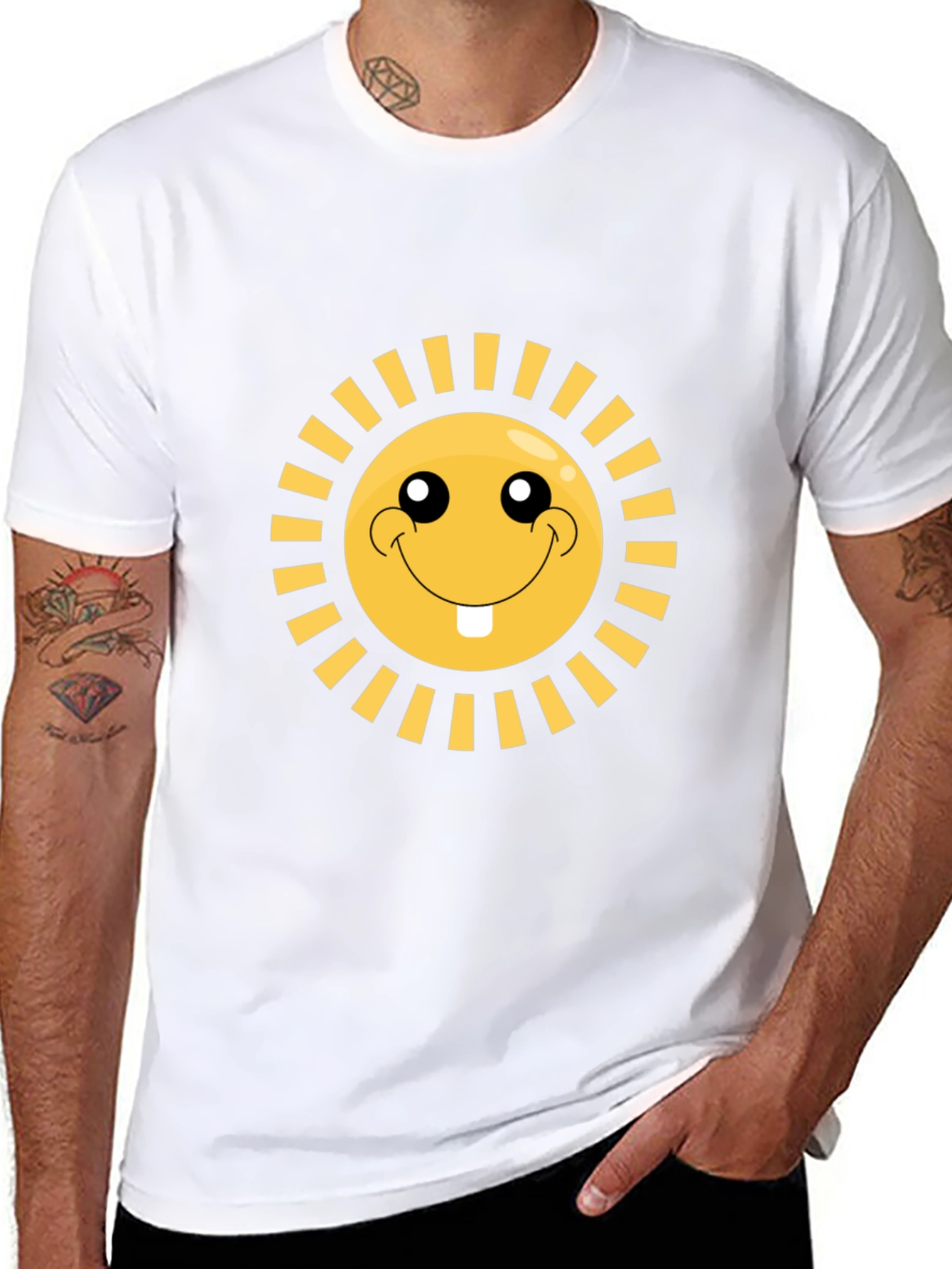 Sunshine Smiley Face Black T-Shirt