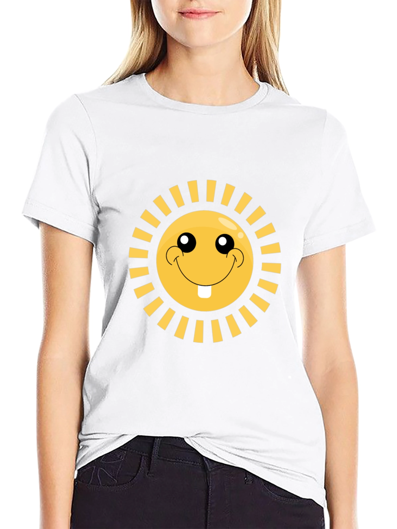 Sunshine Smiley Face Black T-Shirt