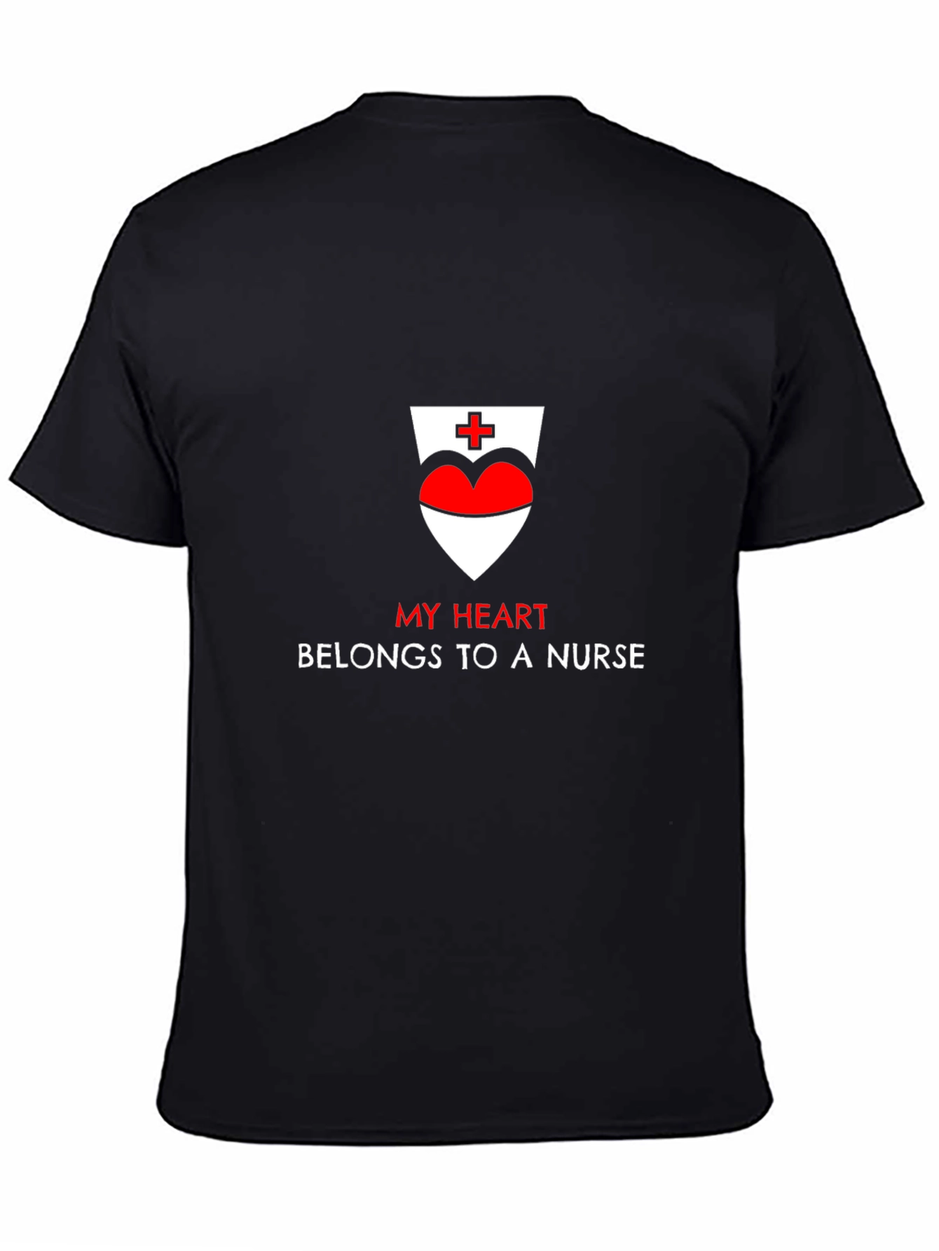 My Heart Belongs To A Nurse T-Shirt - Black