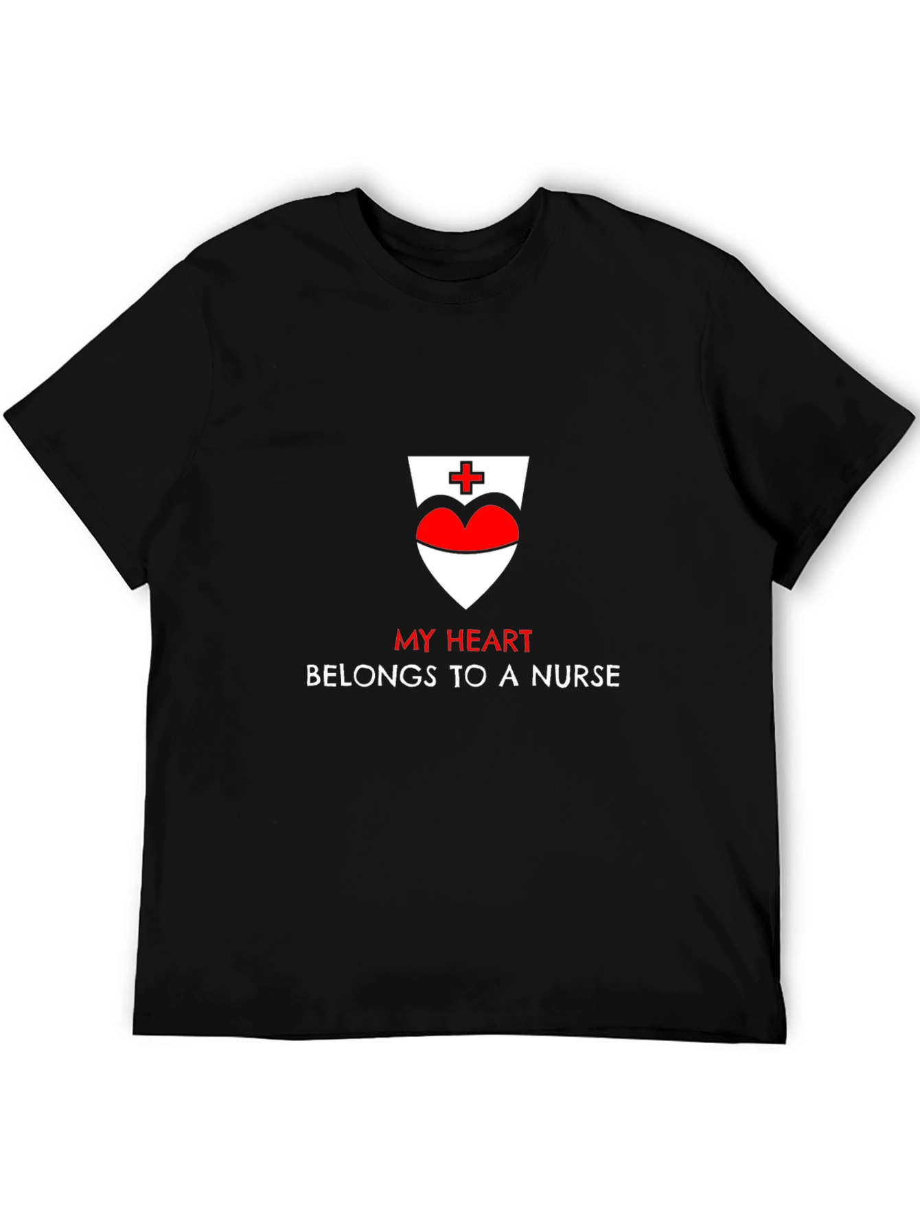 My Heart Belongs To A Nurse T-Shirt - Black