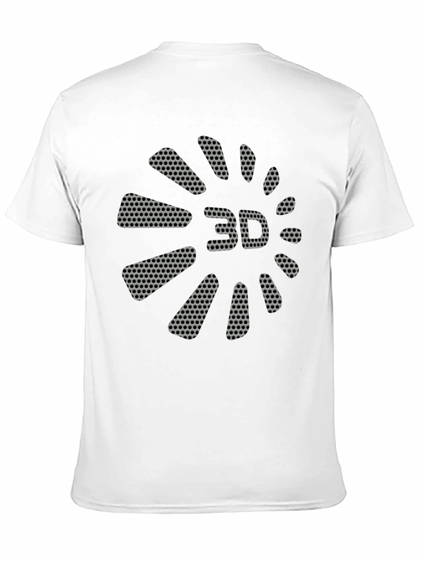 3D Perforated Graphic Black T-Shirt