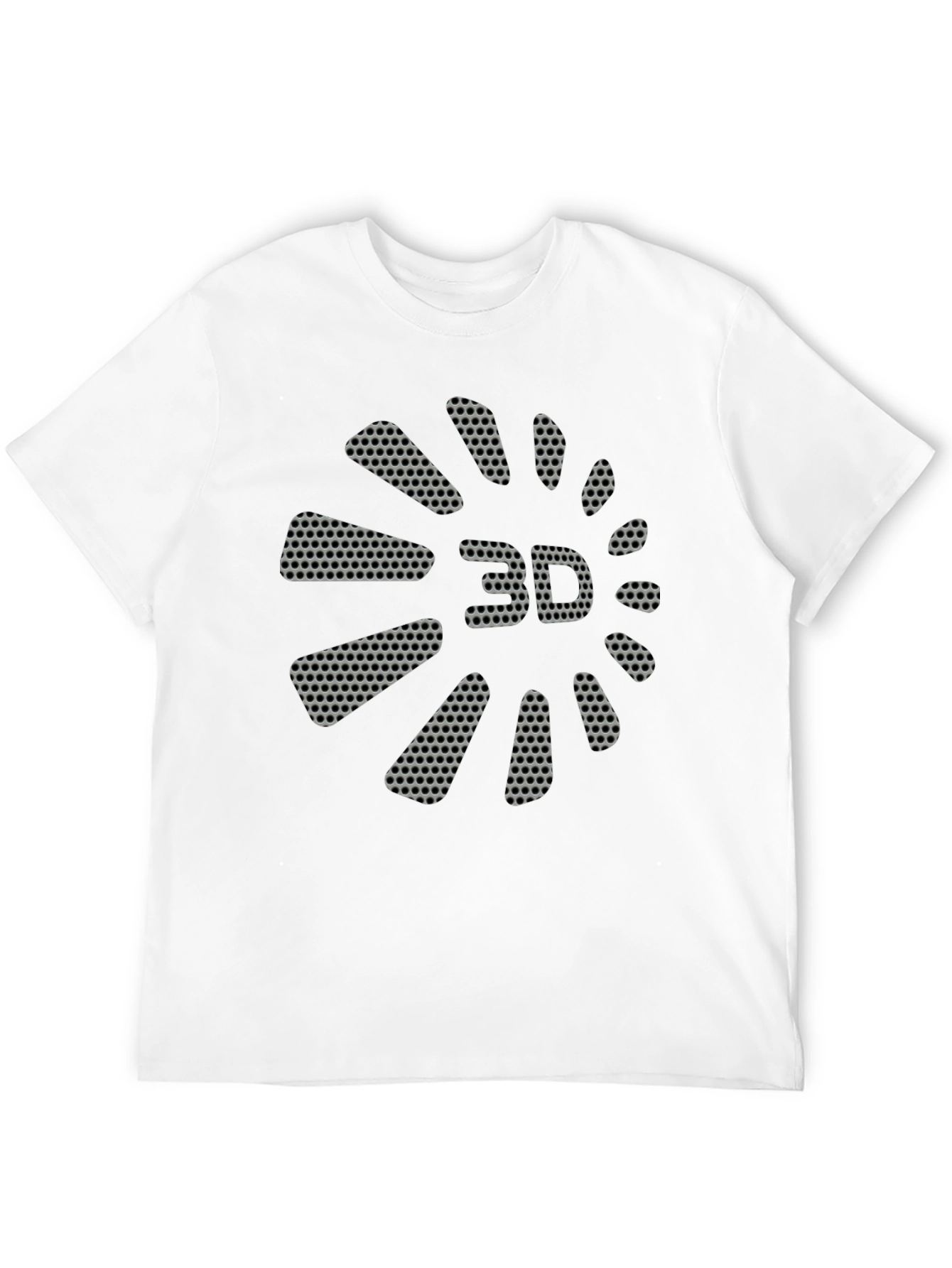 3D Perforated Graphic Black T-Shirt