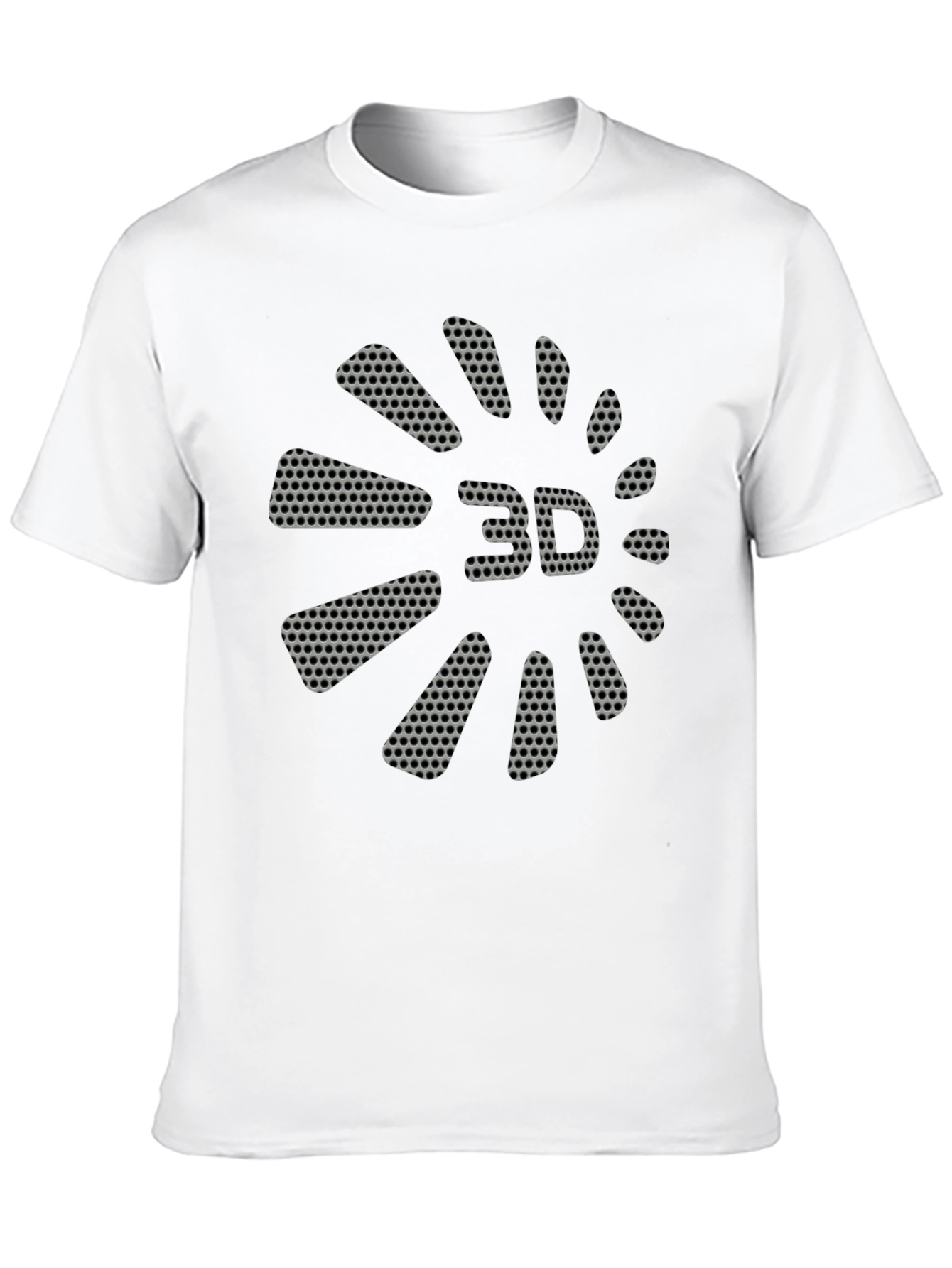 3D Perforated Graphic Black T-Shirt