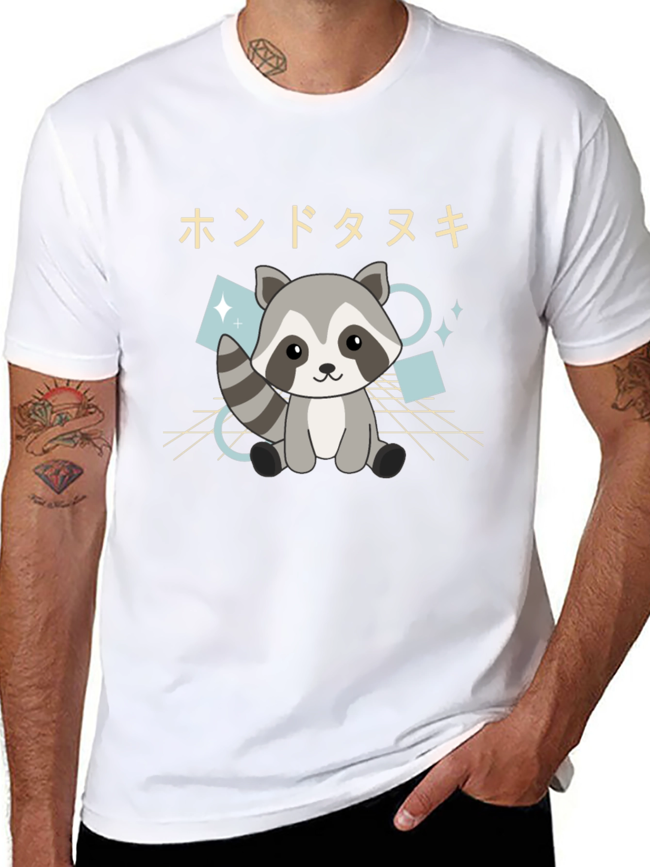 Cute Raccoon Graphic Tee - Soft Black T-Shirt