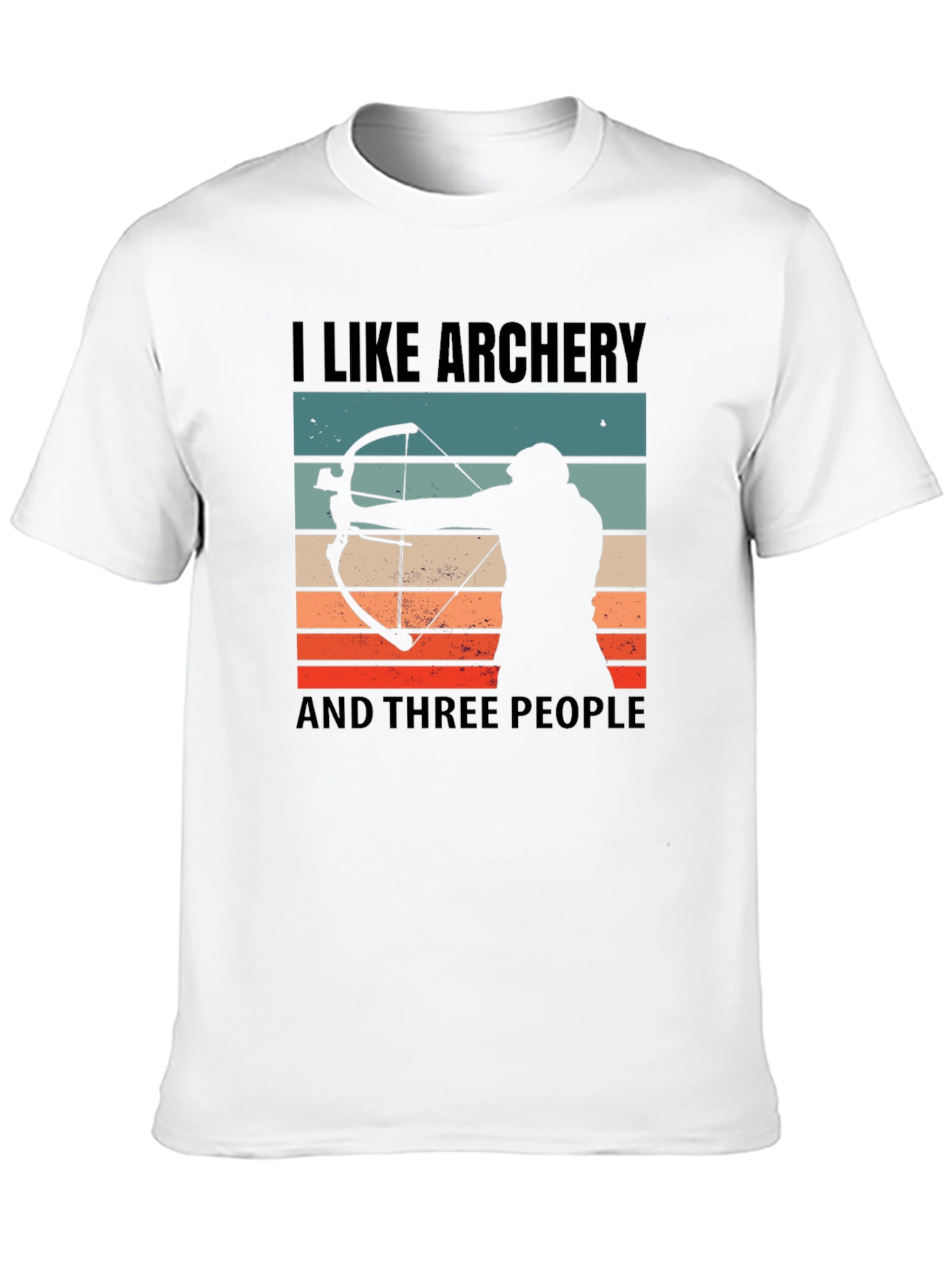 I Like Archery and Three People Black T-Shirt