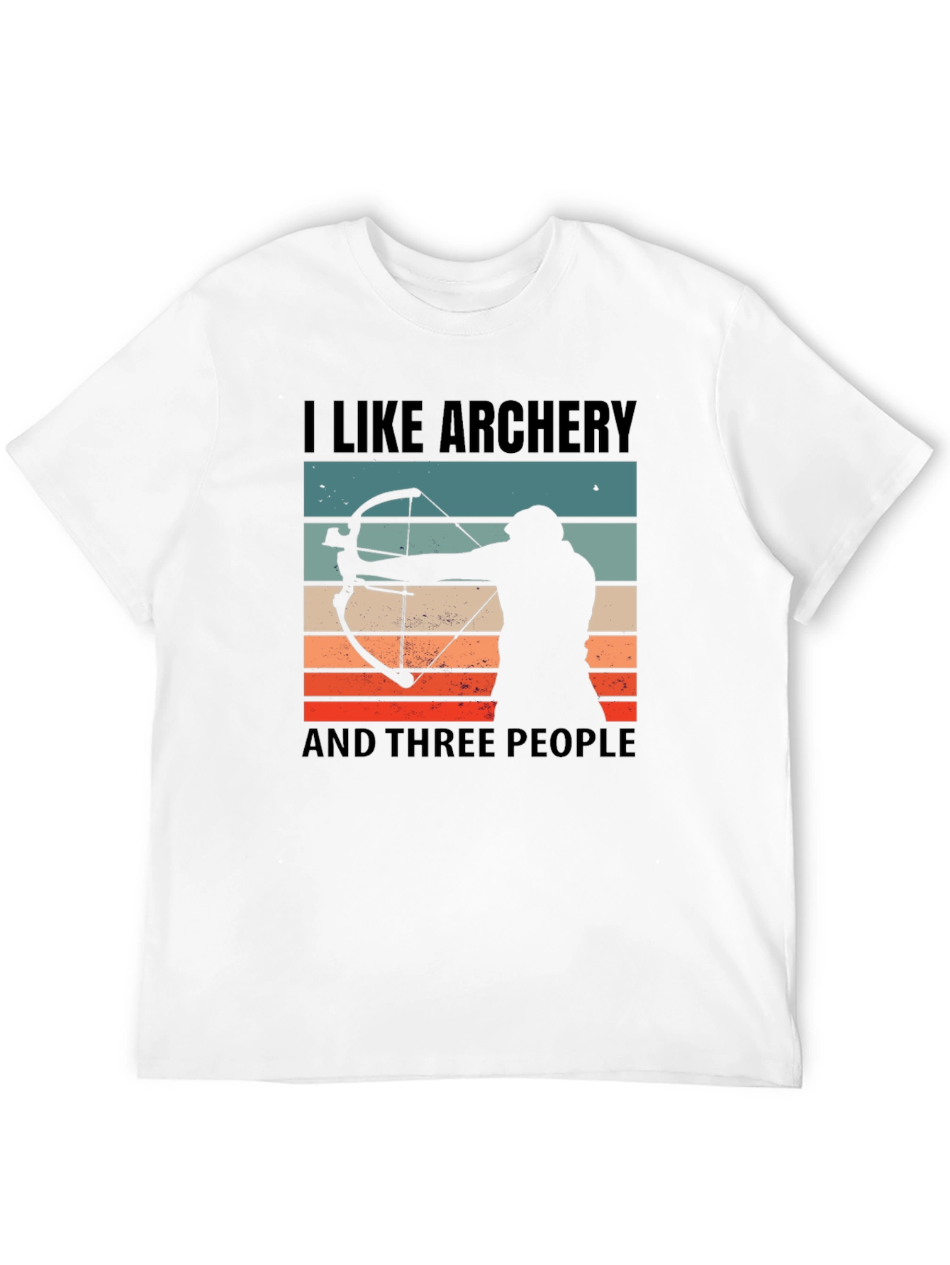 I Like Archery and Three People Black T-Shirt