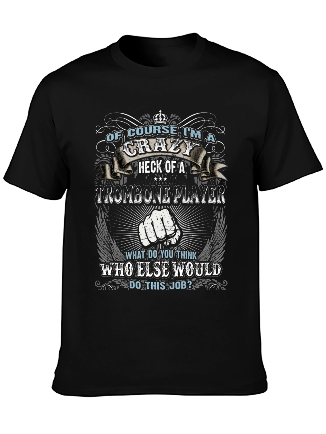 Crazy Trombone Player Graphic T-Shirt