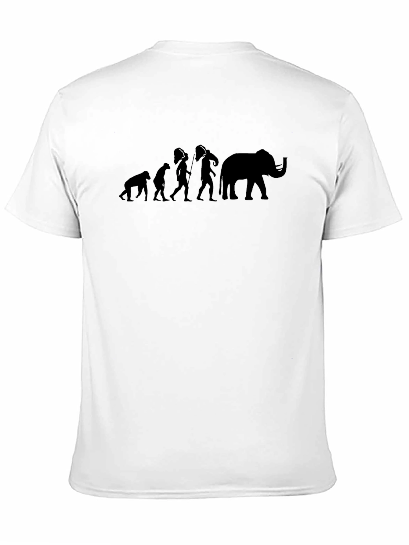 Evolution of Man & Elephant Black Graphic Tee