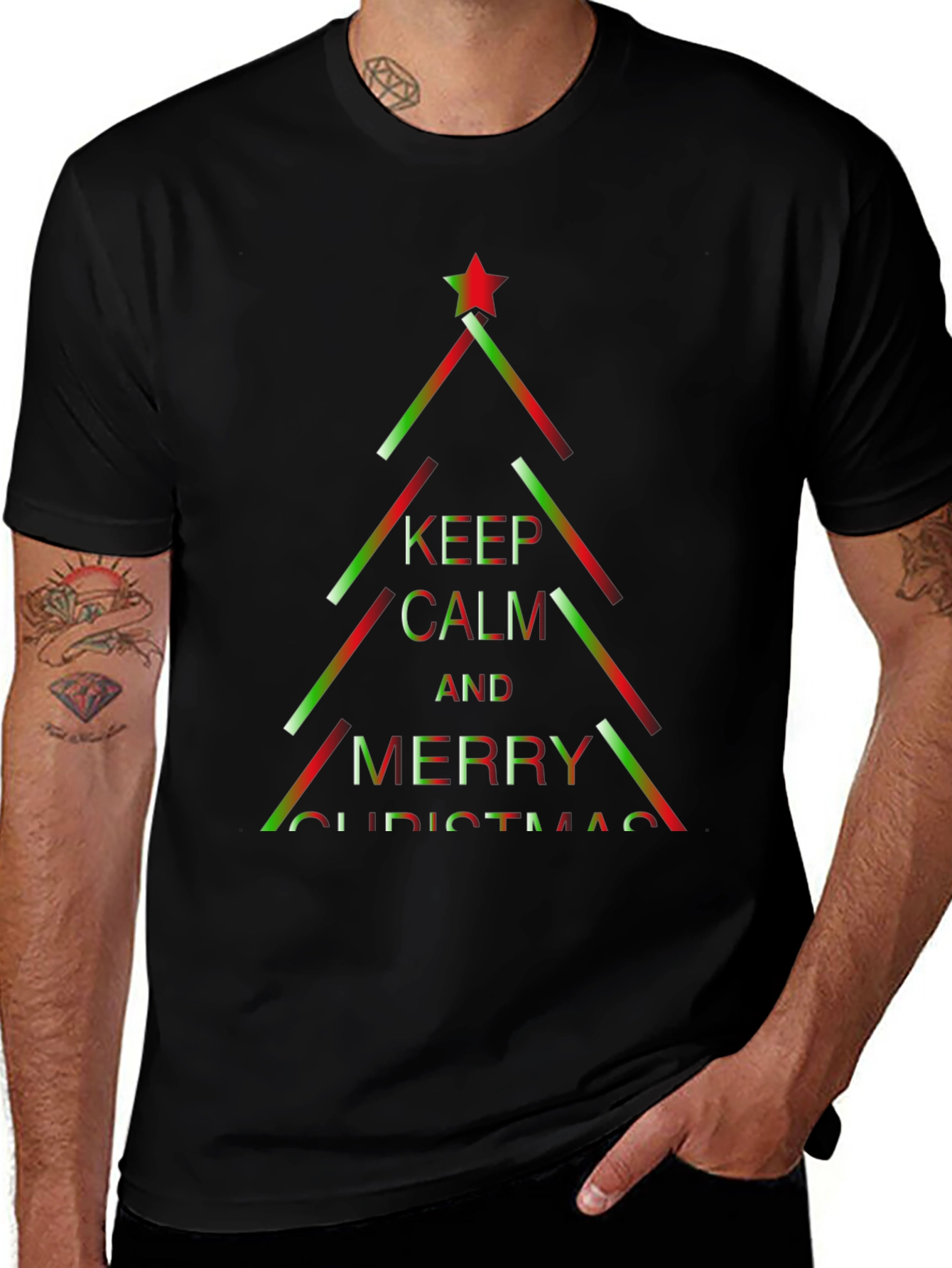 Festive Christmas Tree Graphic T-Shirt