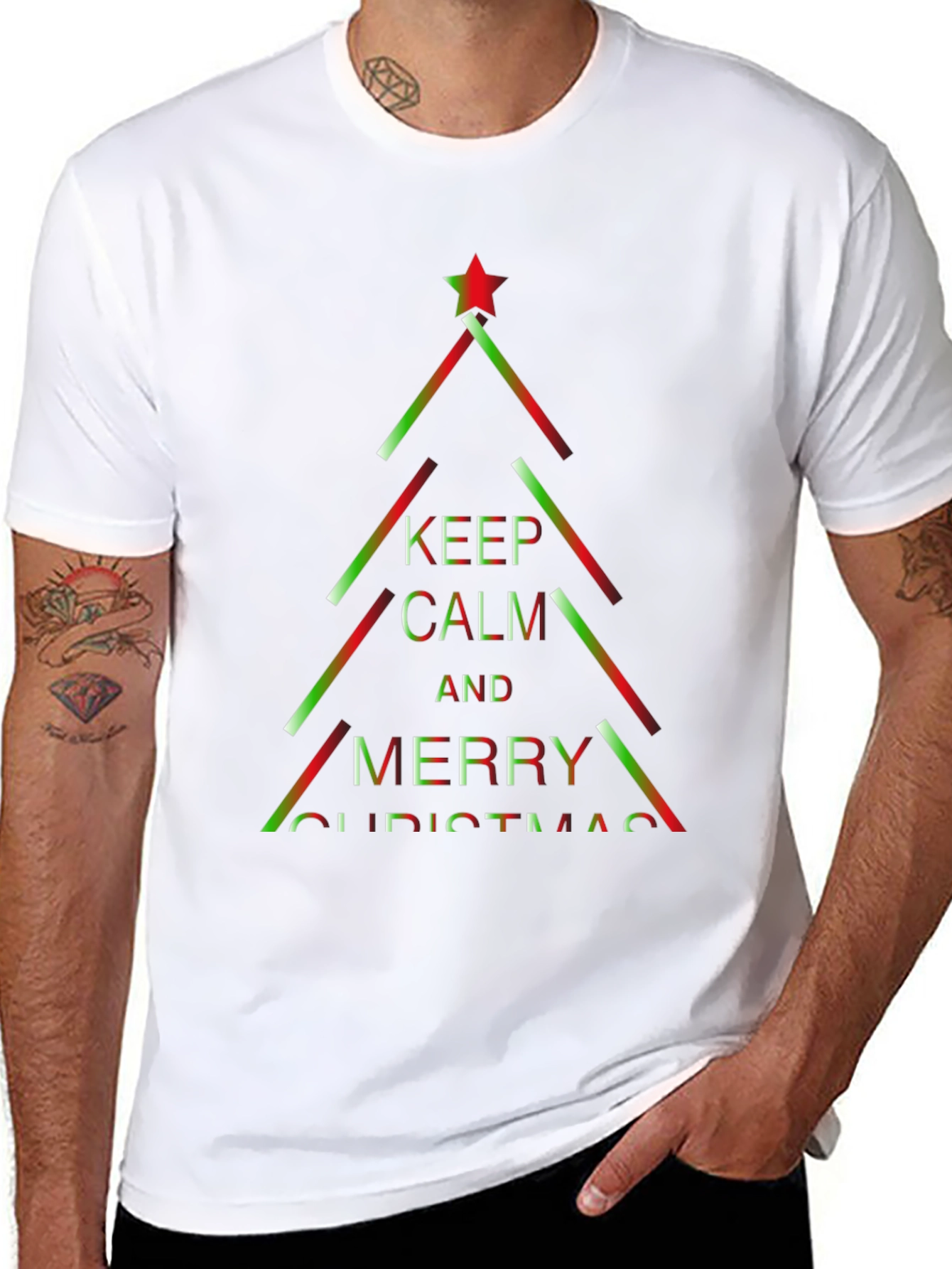 Festive Christmas Tree Graphic T-Shirt