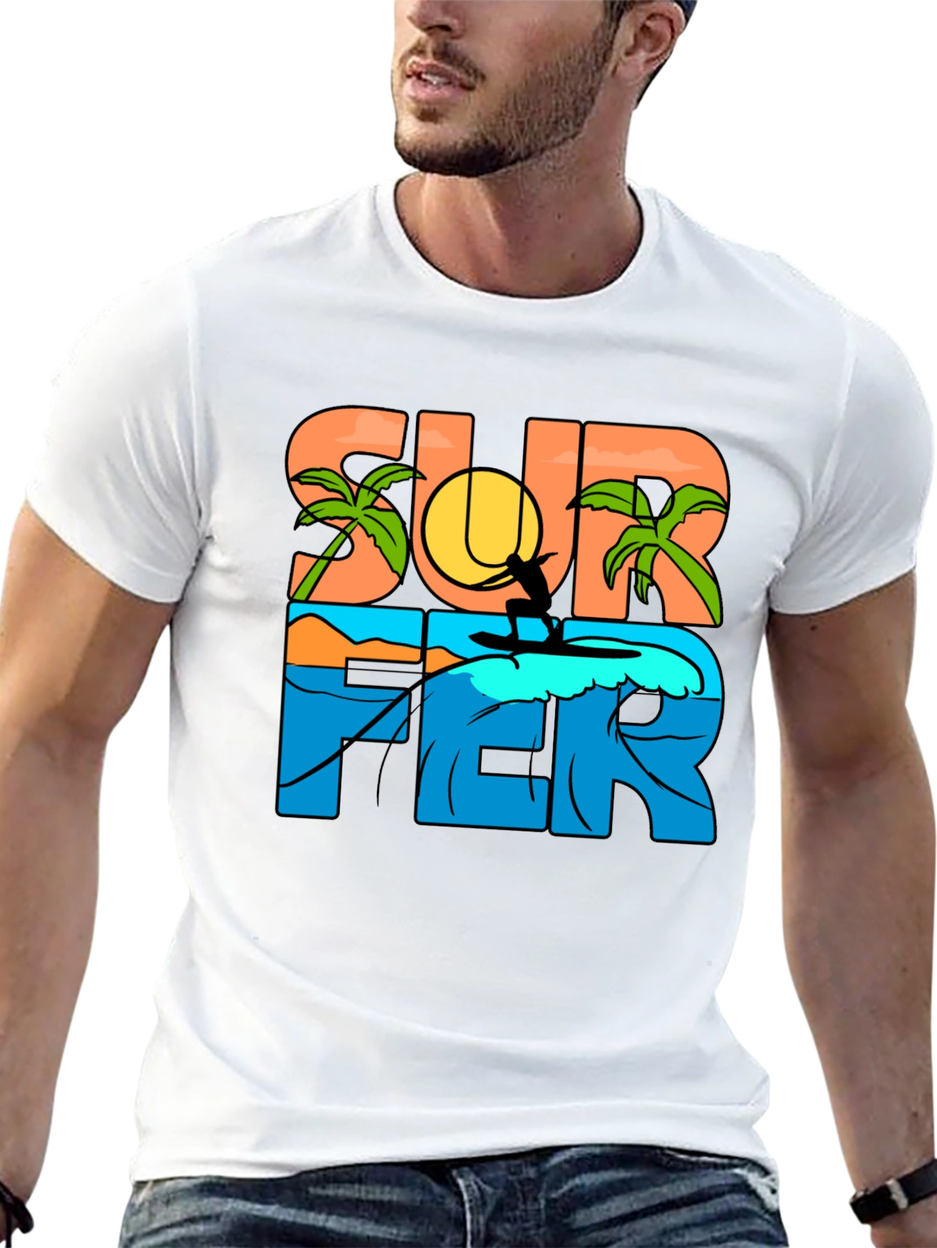 Surfer Graphic Tee - Beach Vibes