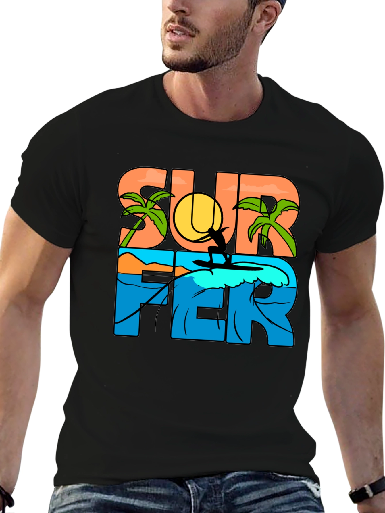 Surfer Graphic Tee - Beach Vibes
