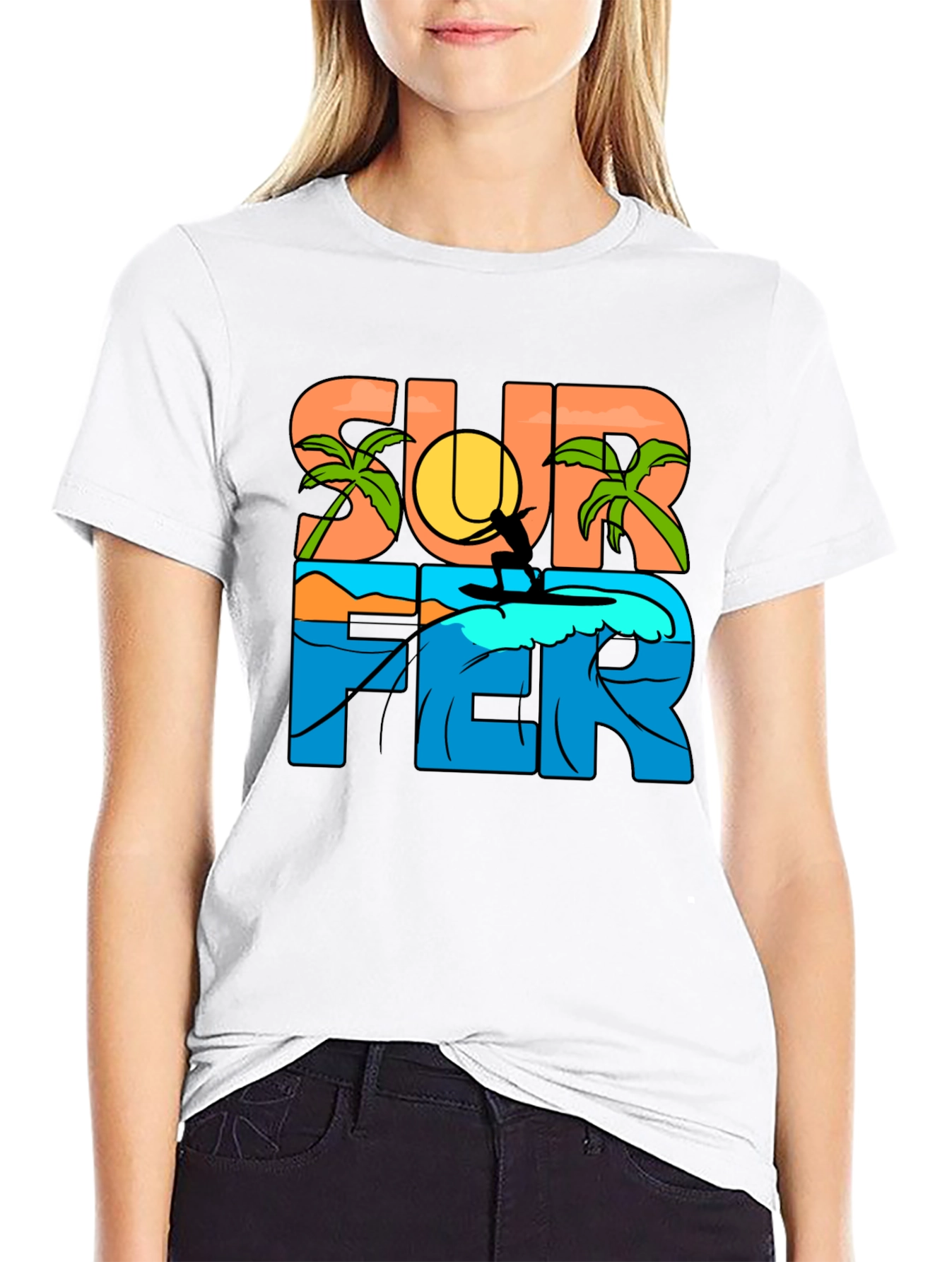 Surfer Graphic Tee - Beach Vibes