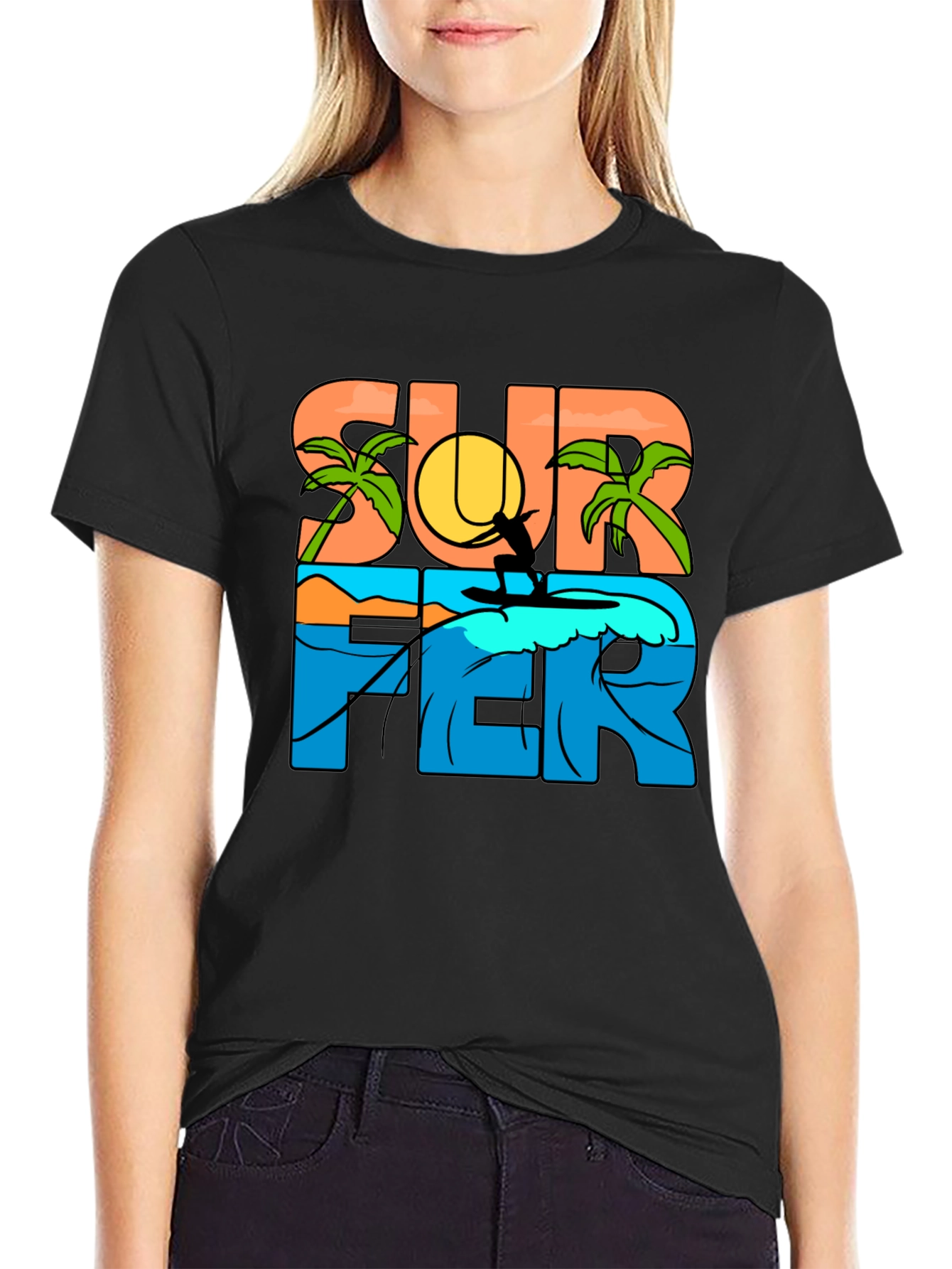 Surfer Graphic Tee - Beach Vibes