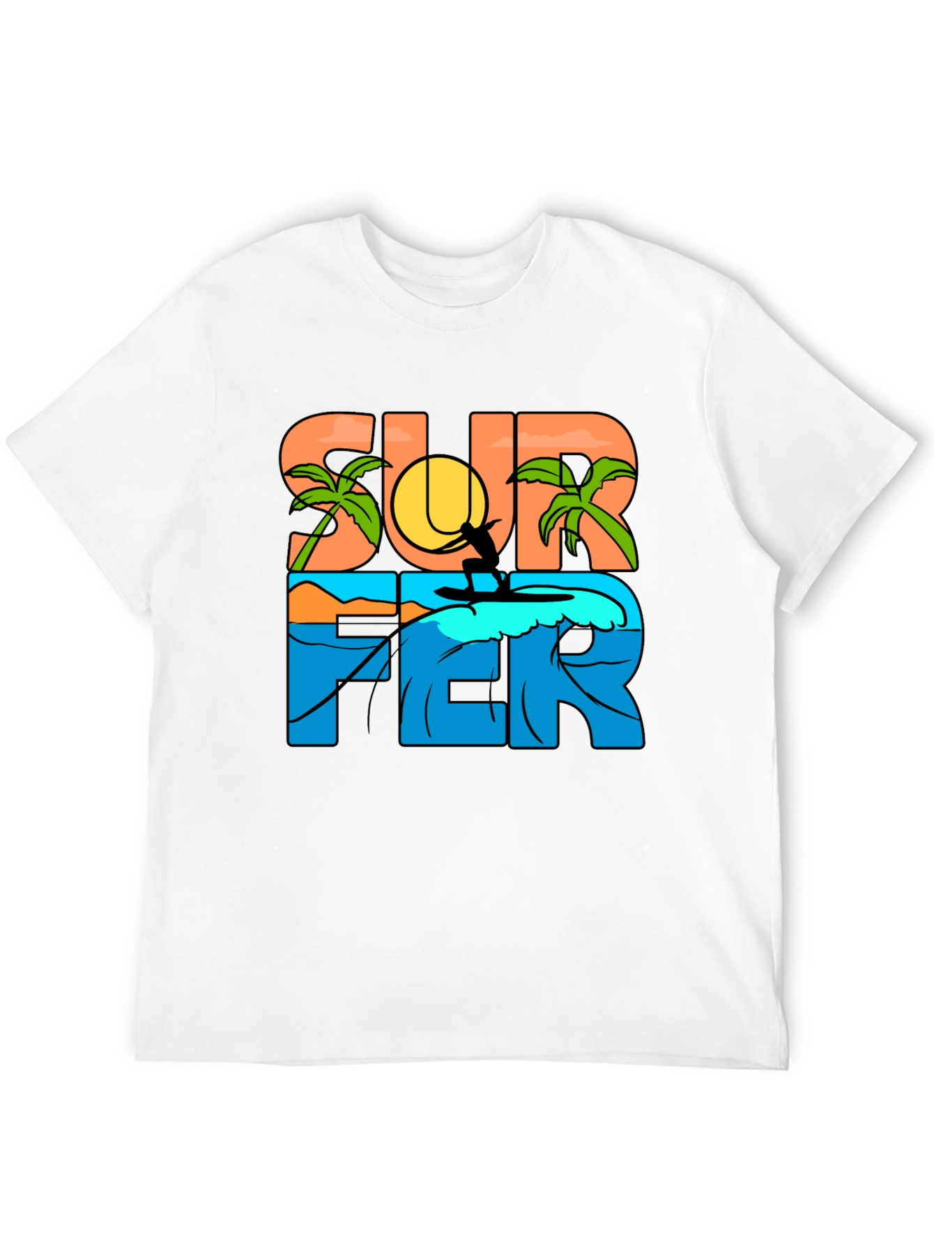 Surfer Graphic Tee - Beach Vibes