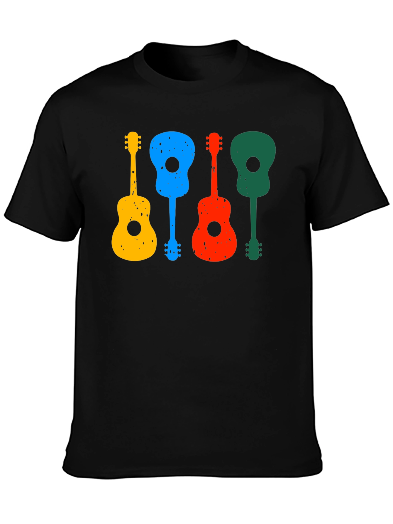 Colorful Guitars Black T-Shirt