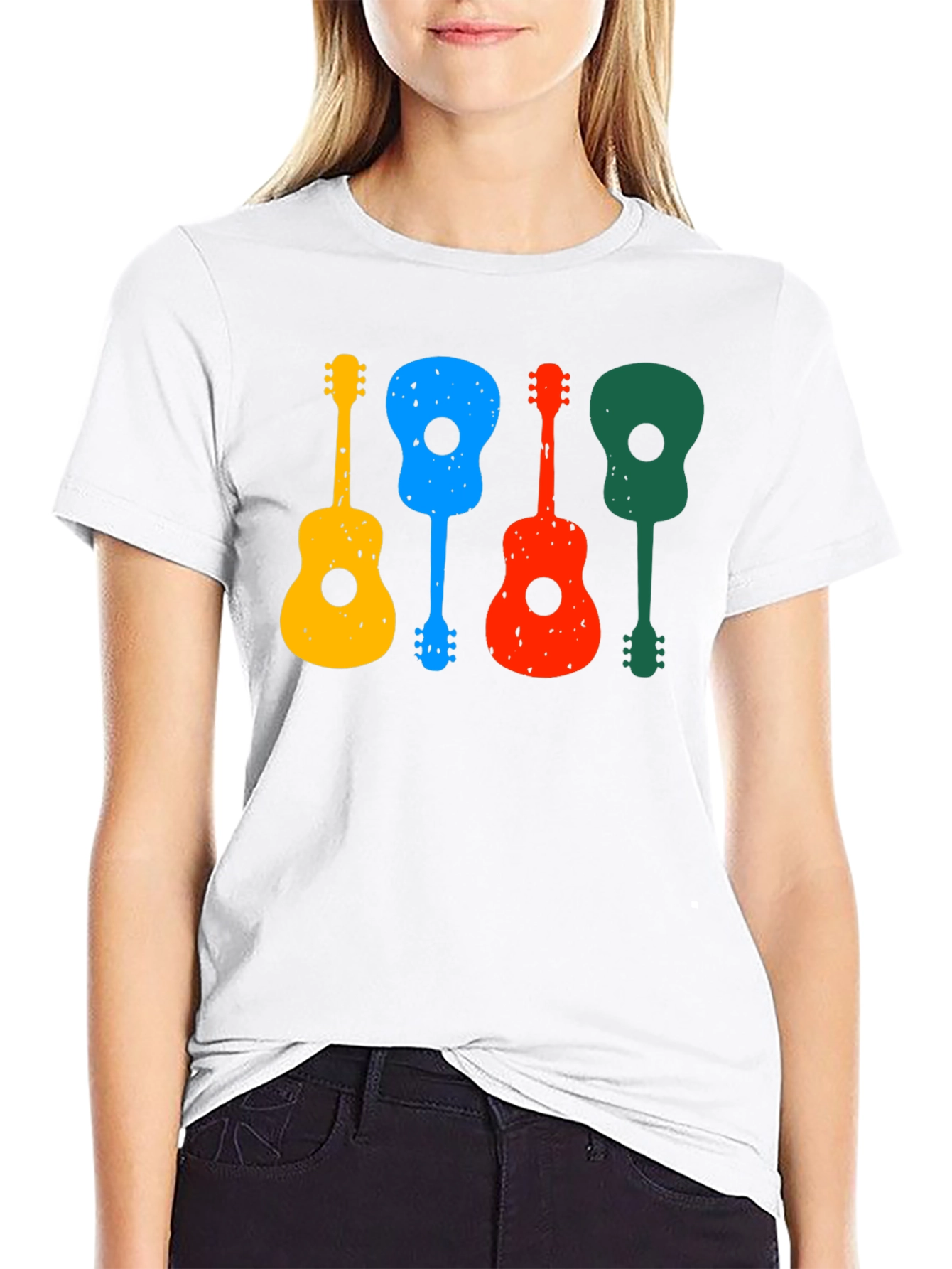 Colorful Guitars Black T-Shirt