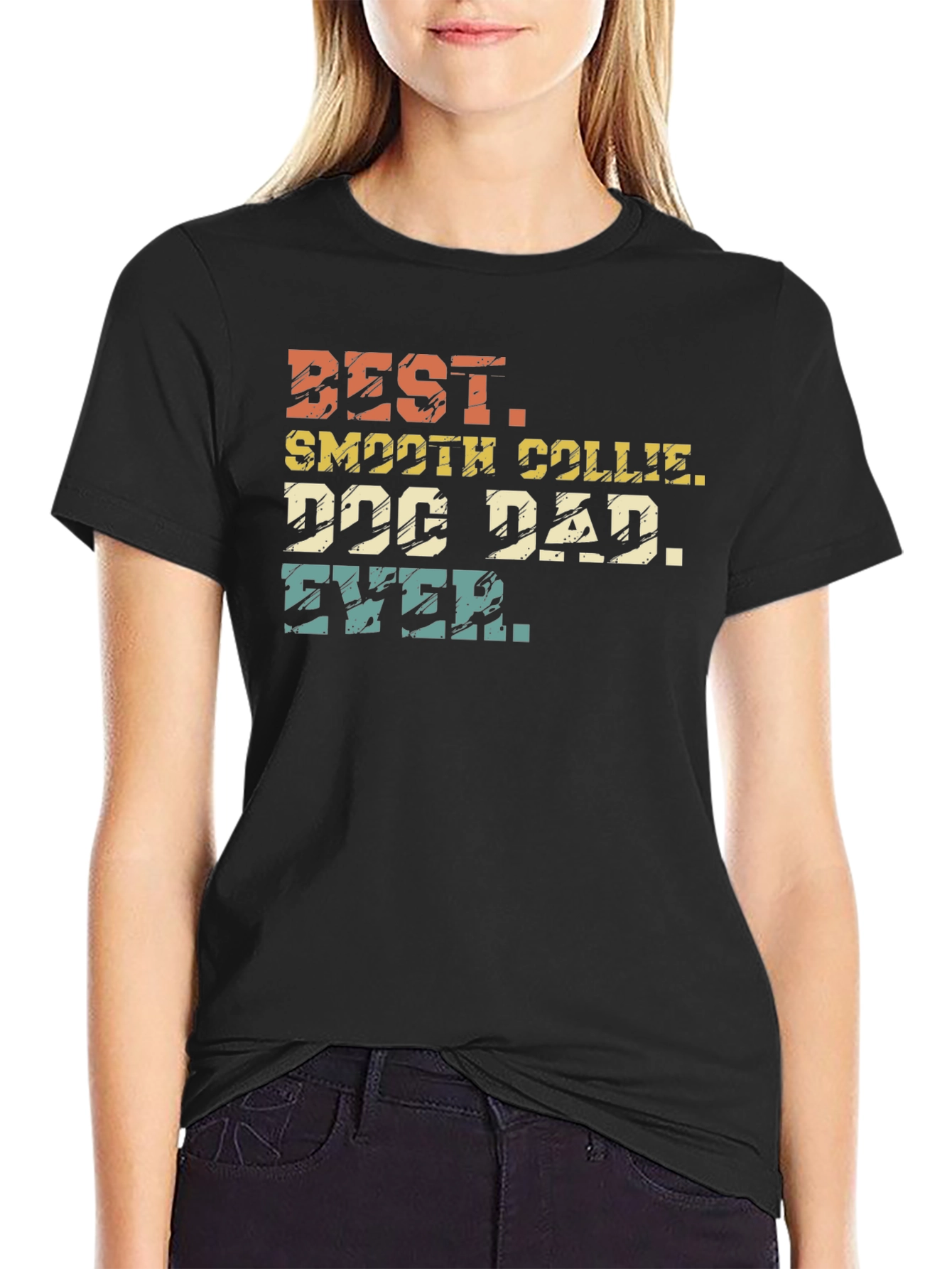 Best Smooth Collie Dog Dad Ever Black T-Shirt