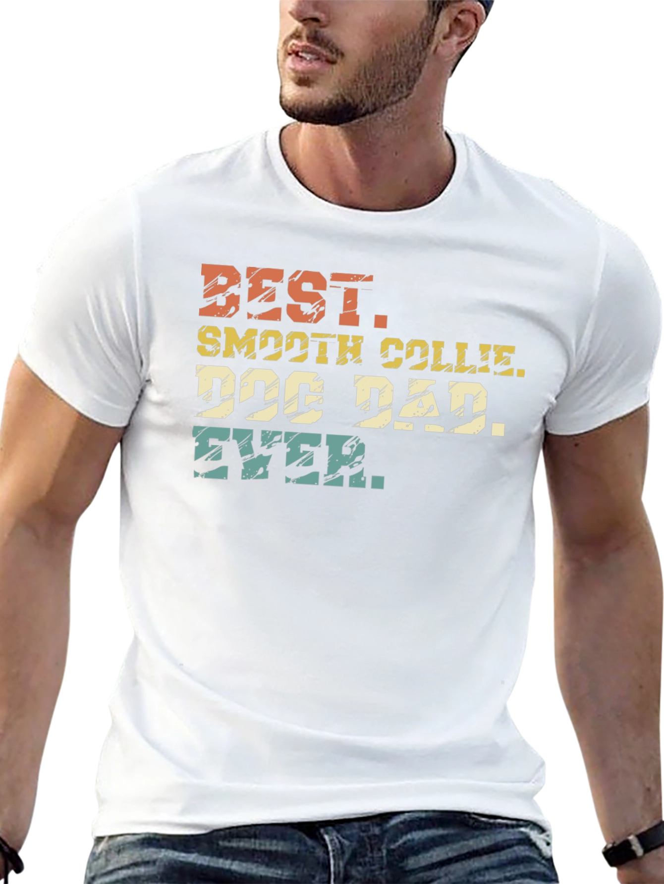 Best Smooth Collie Dog Dad Ever Black T-Shirt