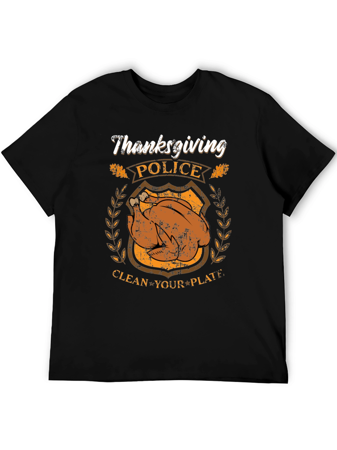 Thanksgiving Police Clean Your Plate Graphic T-Shirt