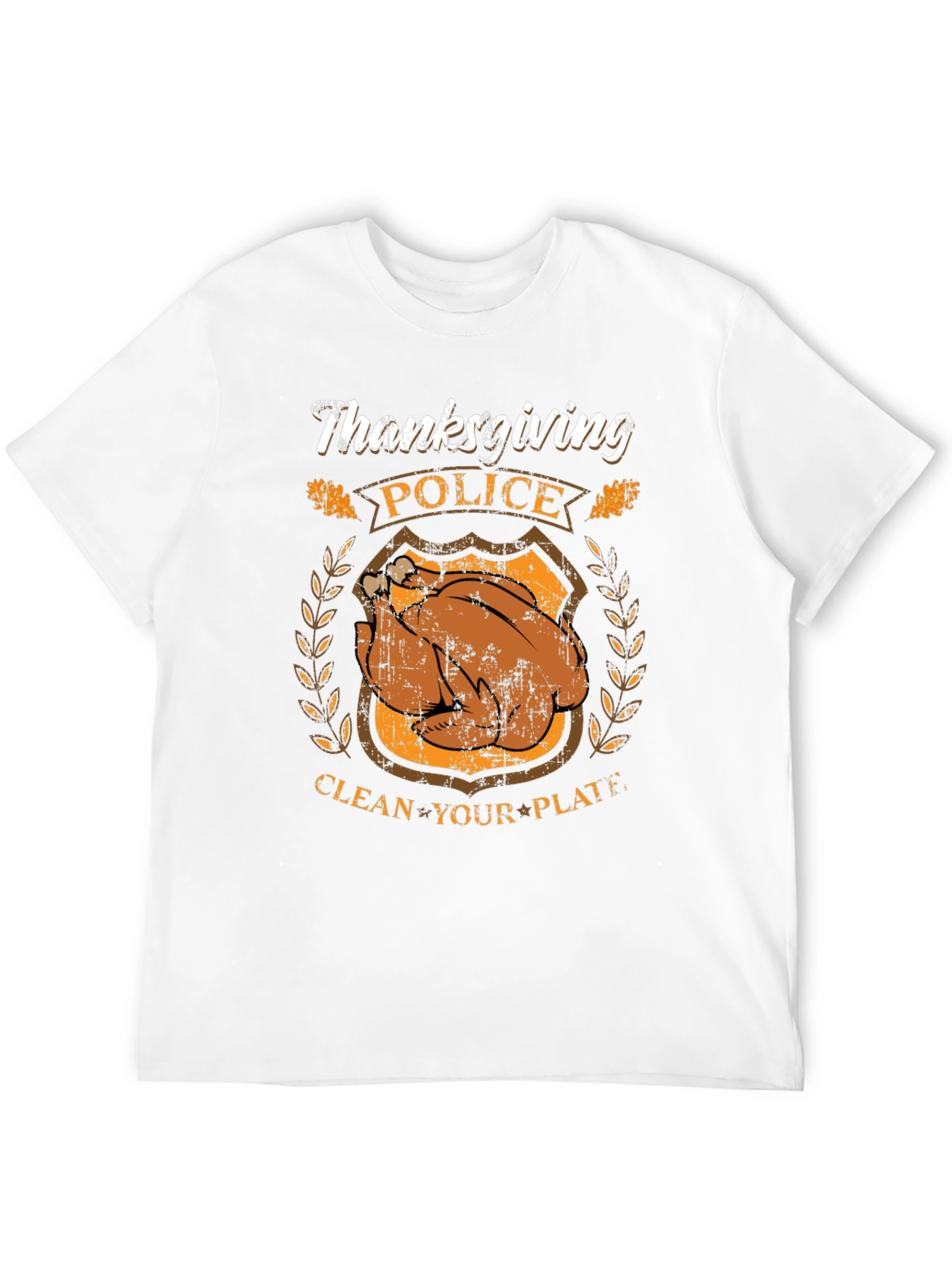 Thanksgiving Police Clean Your Plate Graphic T-Shirt