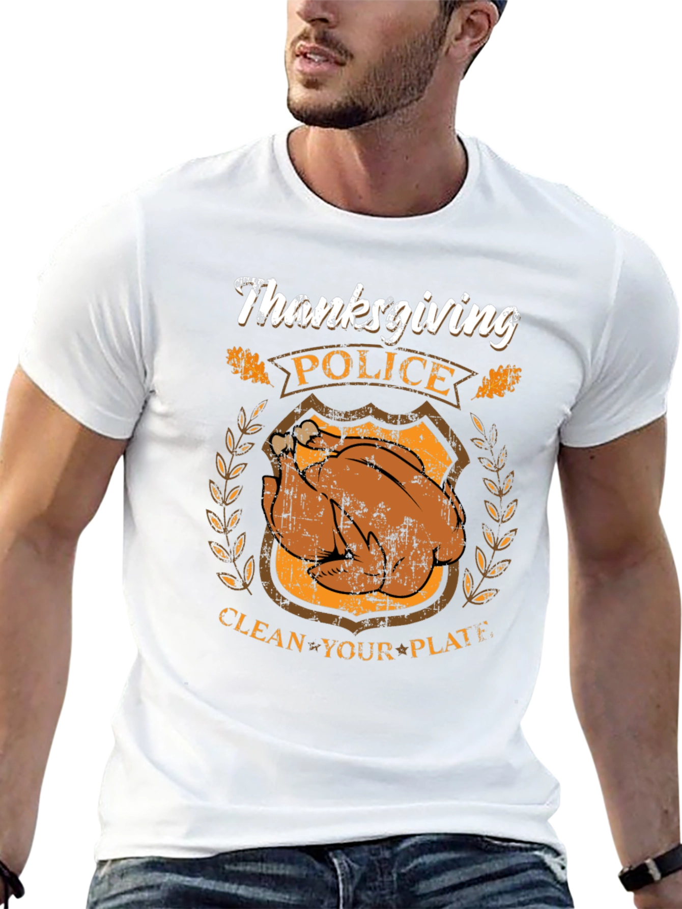 Thanksgiving Police Clean Your Plate Graphic T-Shirt