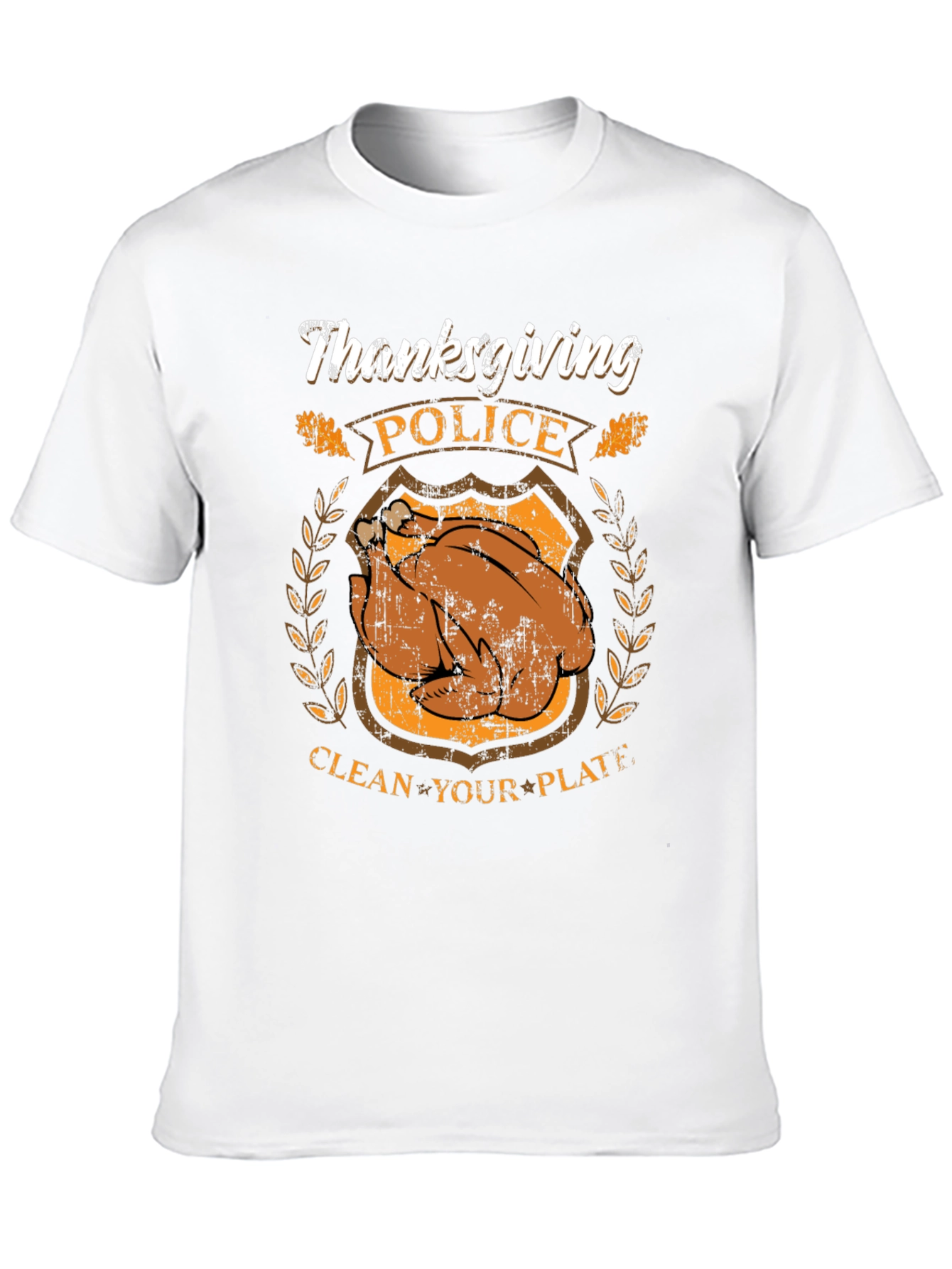 Thanksgiving Police Clean Your Plate Graphic T-Shirt
