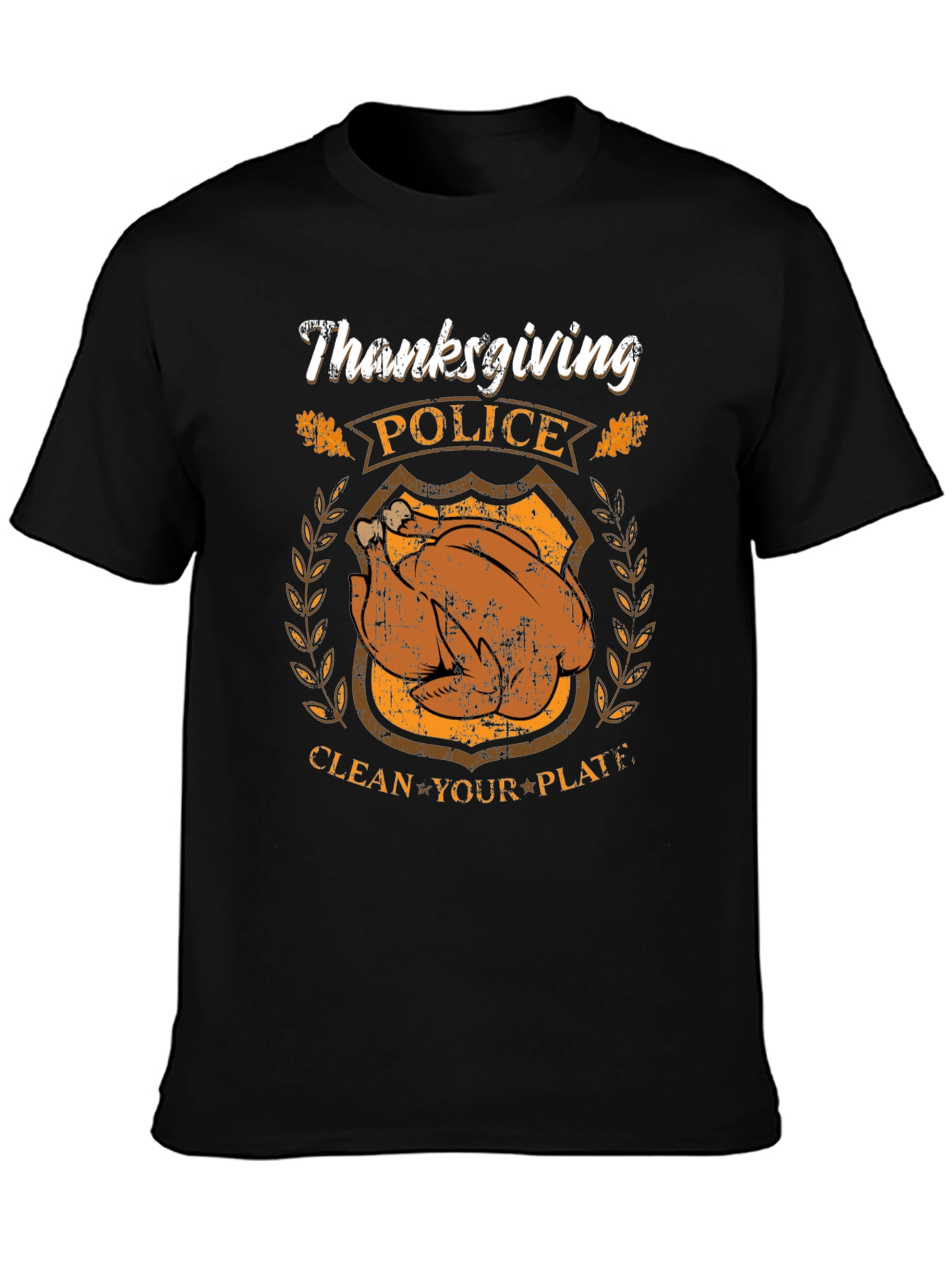 Thanksgiving Police Clean Your Plate Graphic T-Shirt