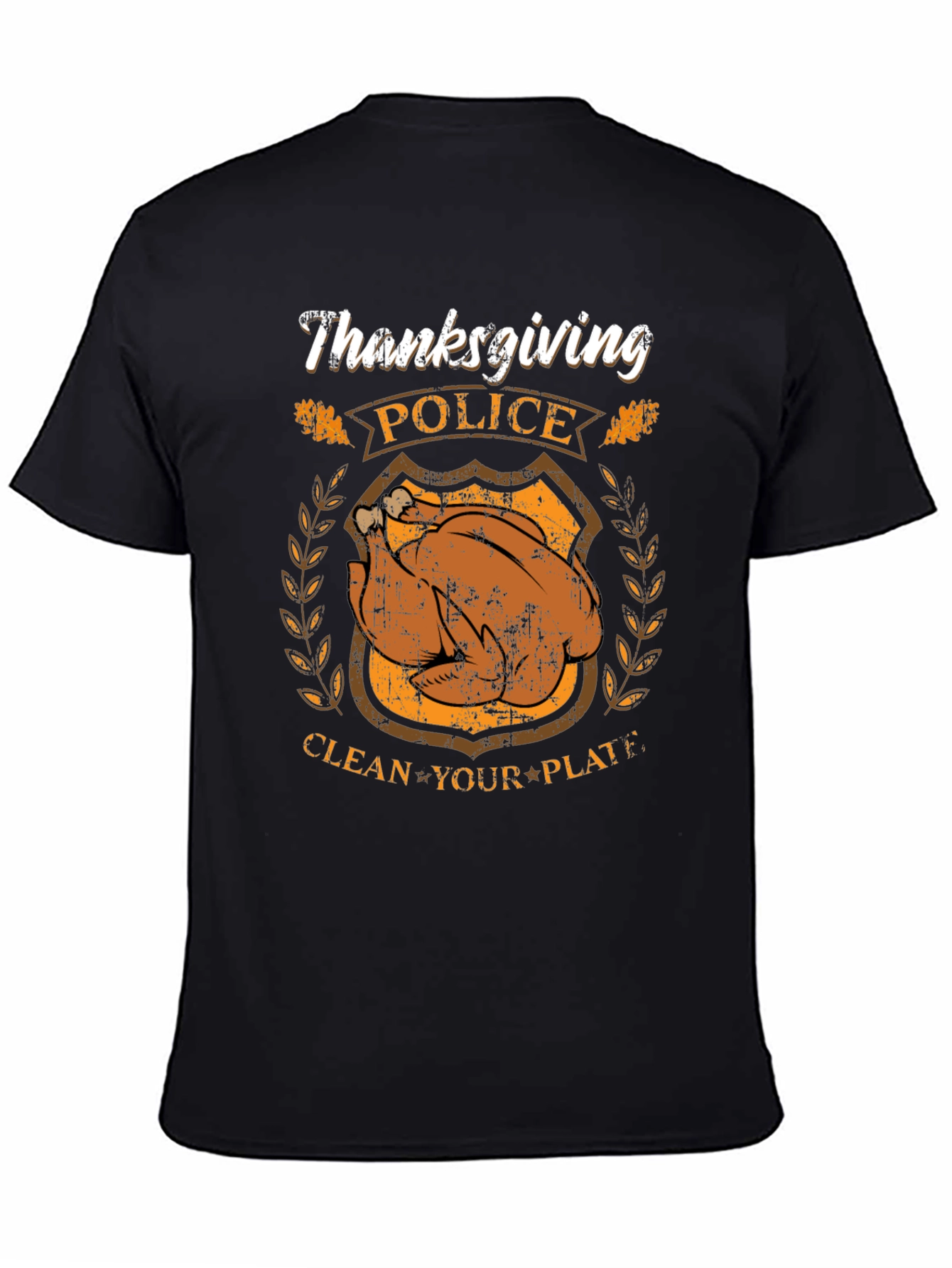 Thanksgiving Police Clean Your Plate Graphic T-Shirt
