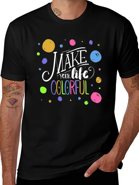 Colorful Life Graphic Tee - Unique Design T-Shirt