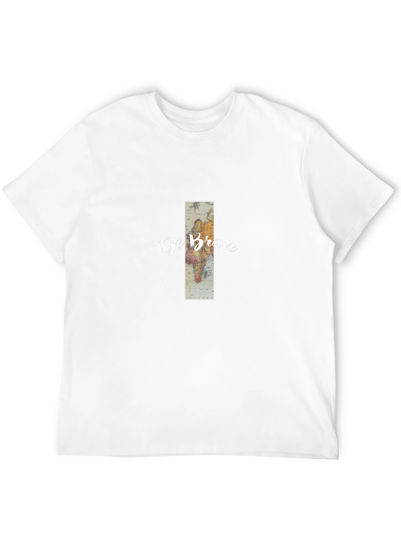 Be Brave World Map Graphic Tee - Black