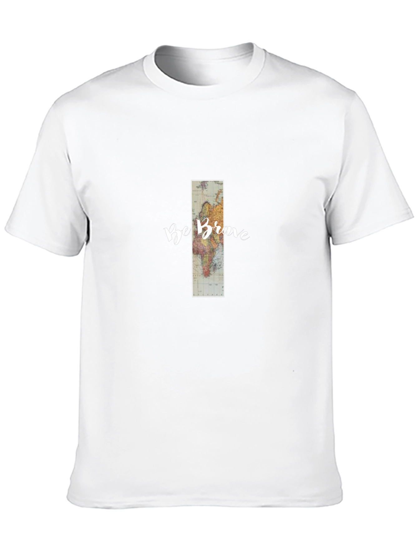 Be Brave World Map Graphic Tee - Black