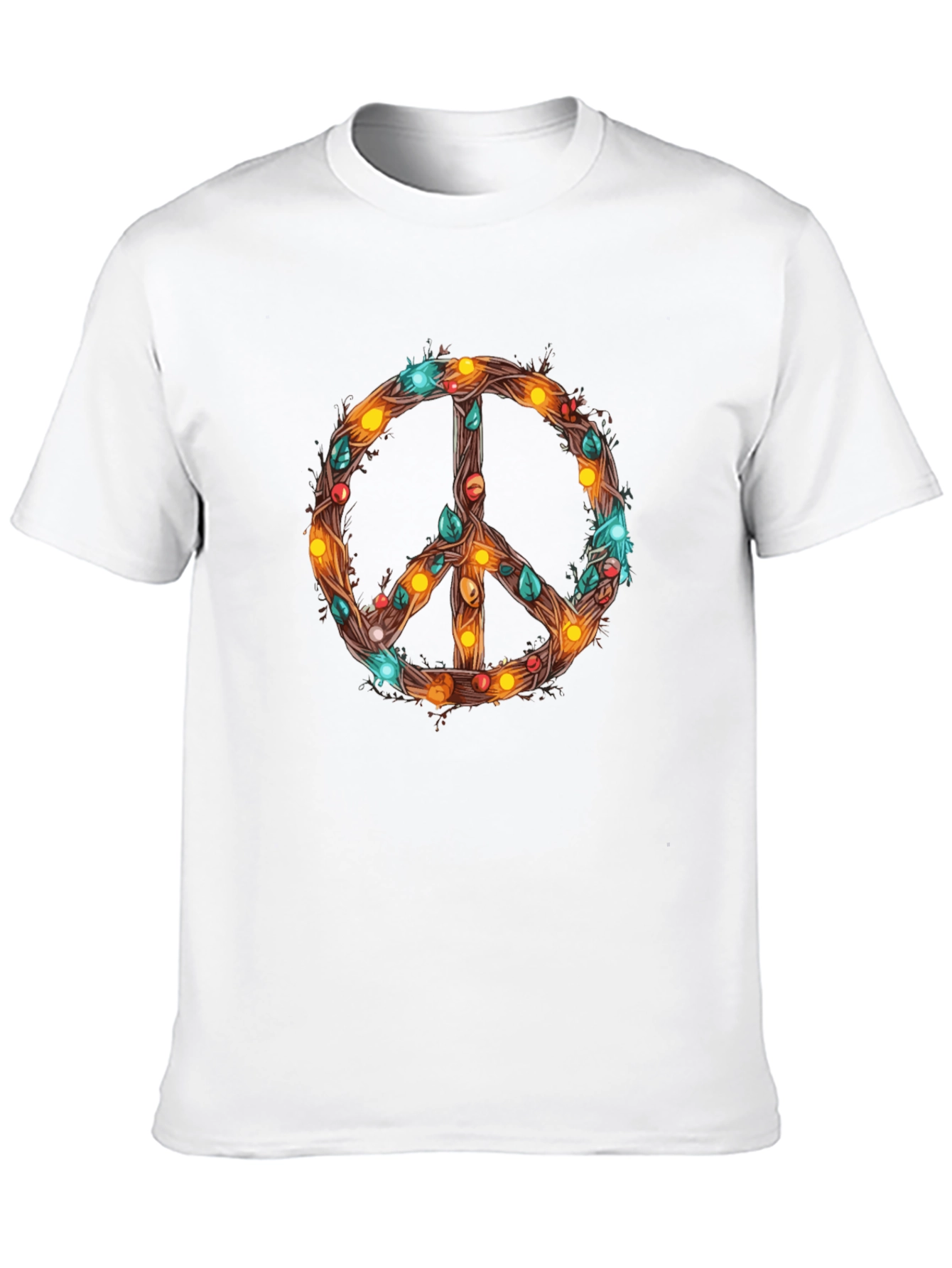 Peace Sign T-Shirt with Holiday Lights