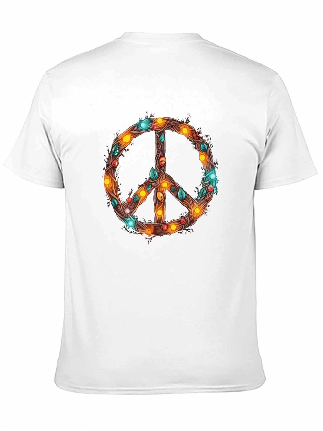 Peace Sign T-Shirt with Holiday Lights