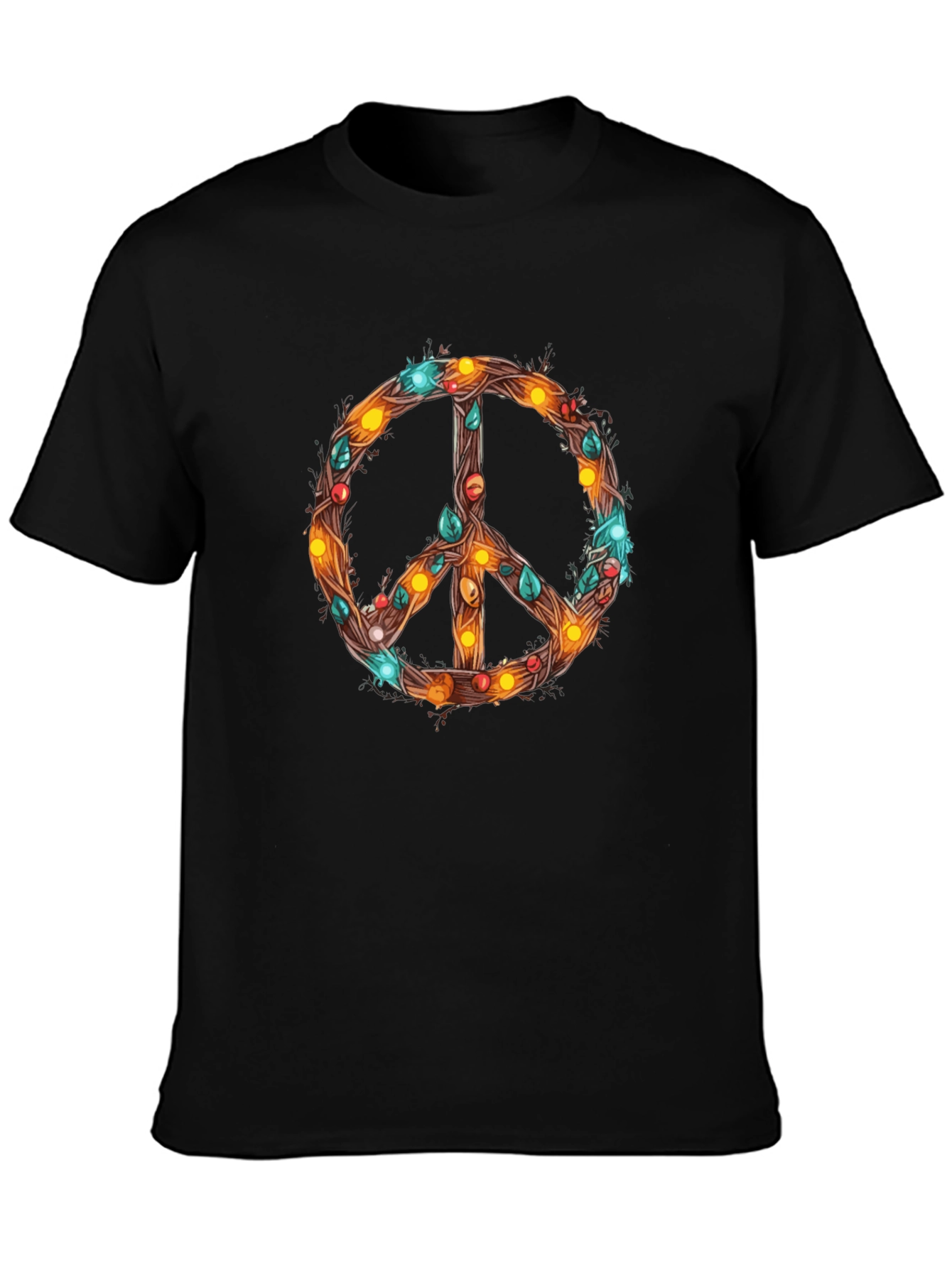 Peace Sign T-Shirt with Holiday Lights