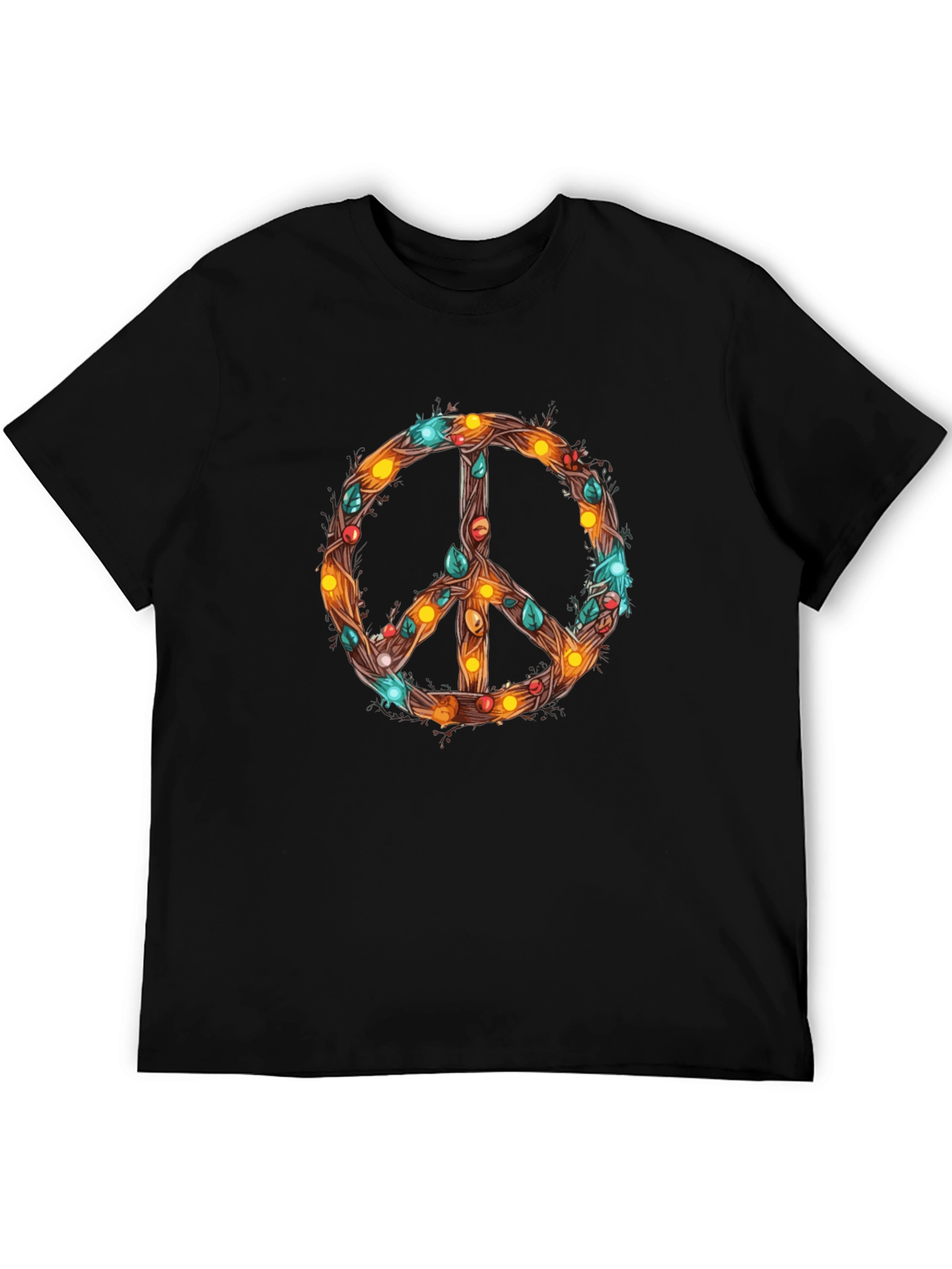 Peace Sign T-Shirt with Holiday Lights