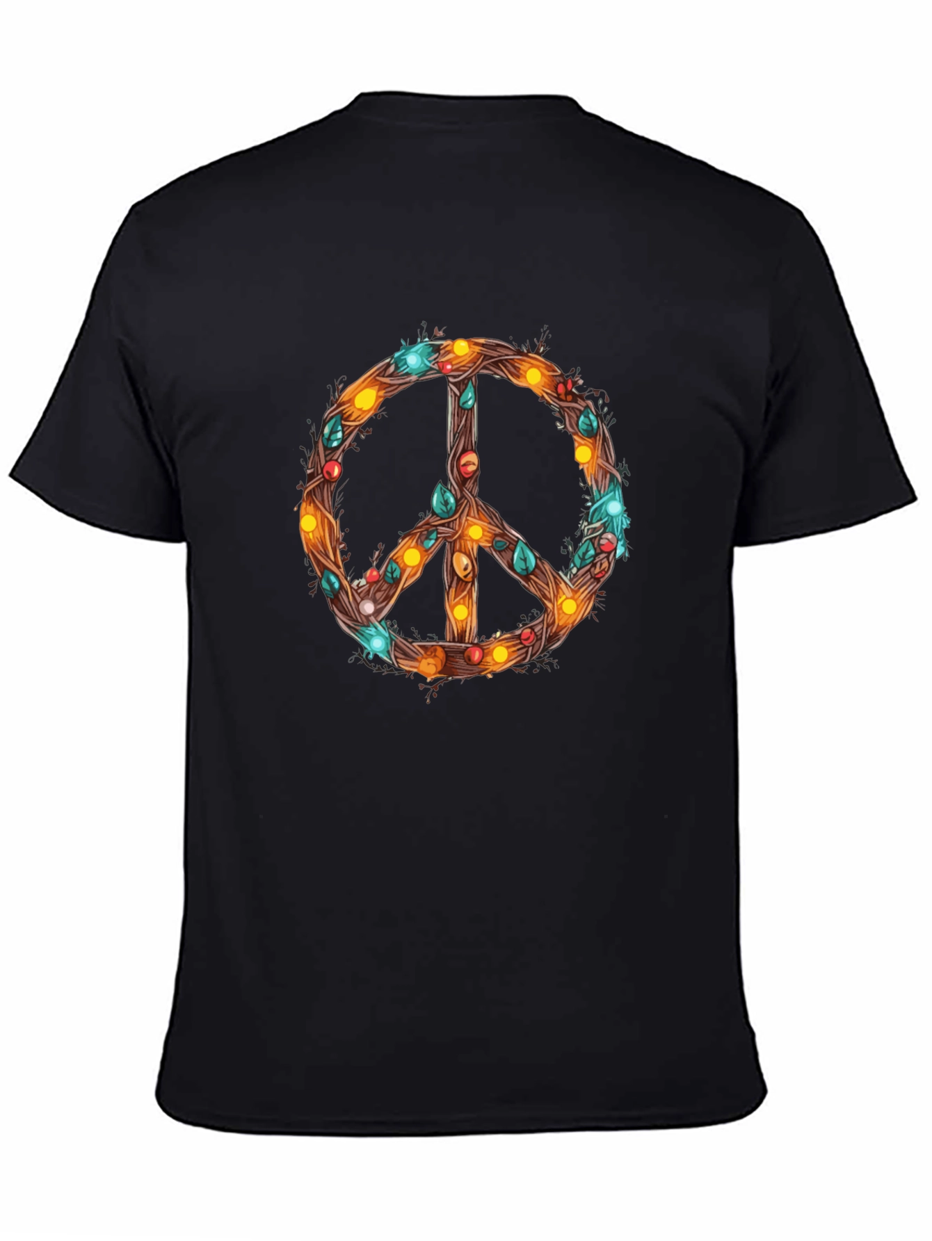 Peace Sign T-Shirt with Holiday Lights