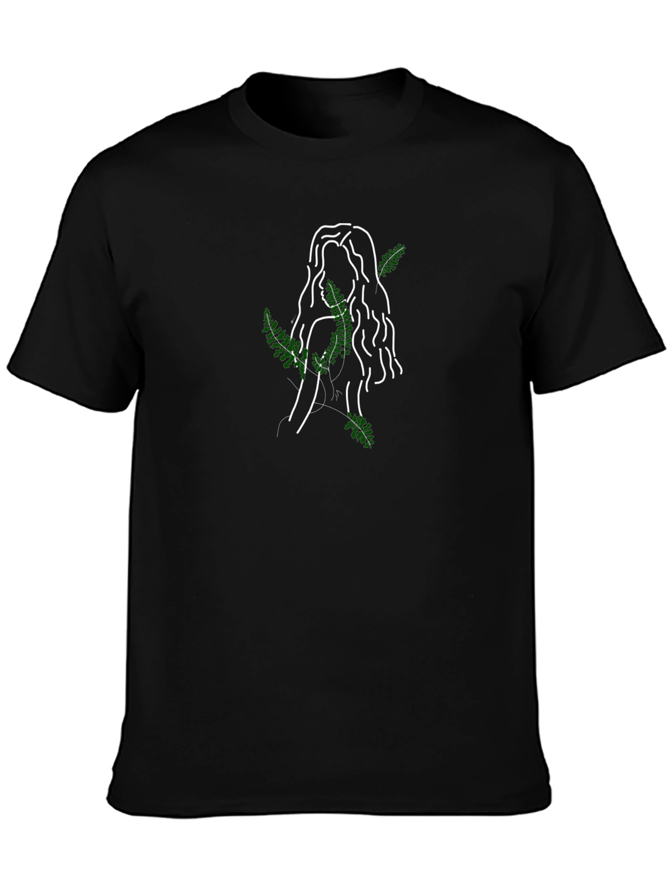 Botanical Woman Graphic Tee - Black