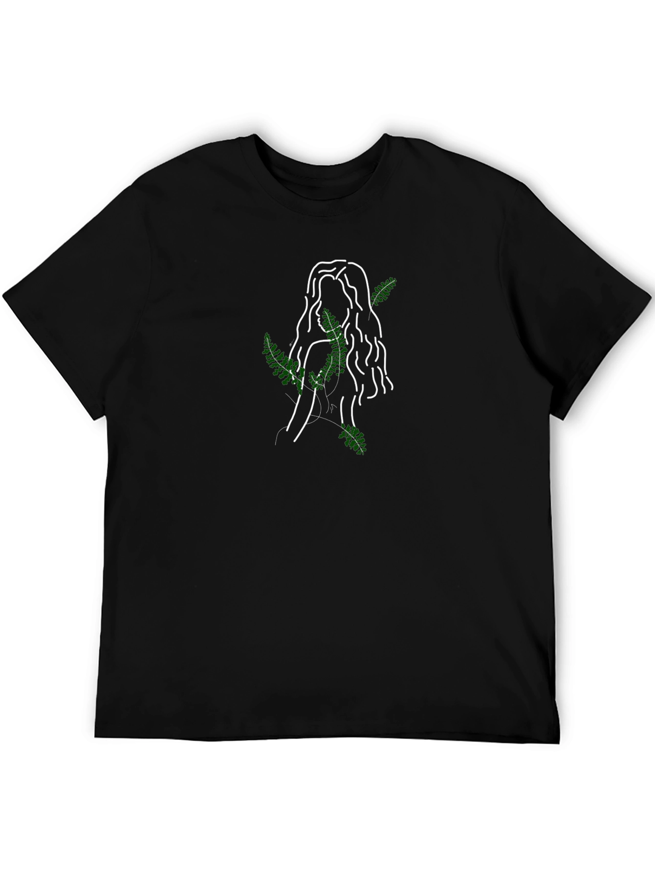 Botanical Woman Graphic Tee - Black